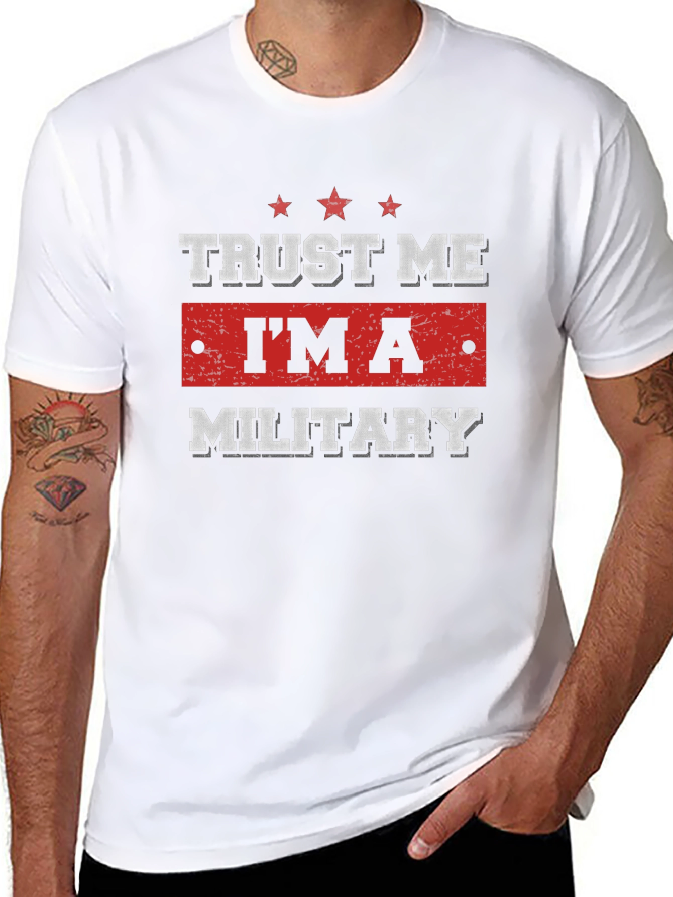 Black Trust Me I'm A Military T-Shirt view 8