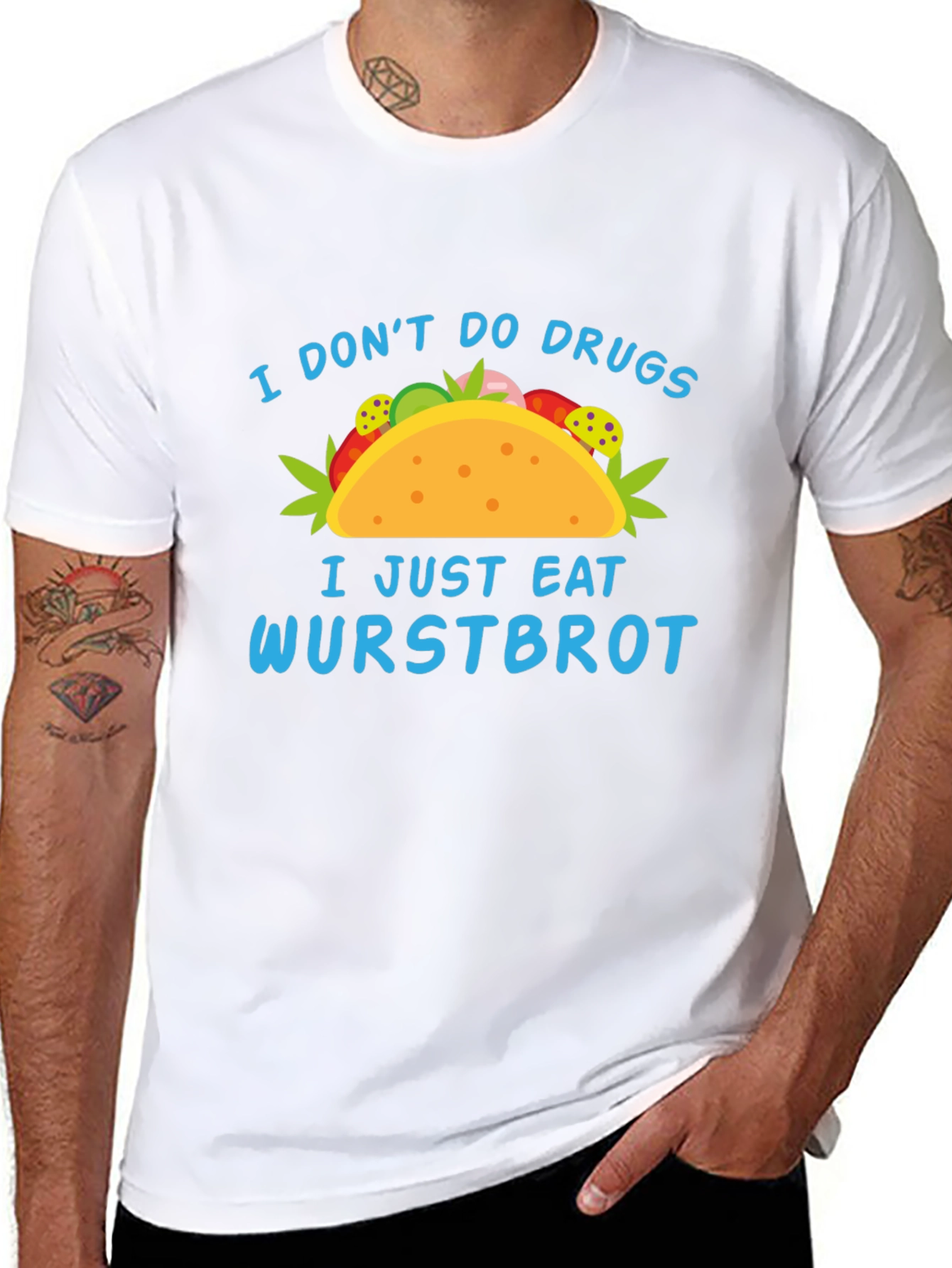 Funny Wurstbrot T-Shirt - I Don't Do Drugs Tee - 8