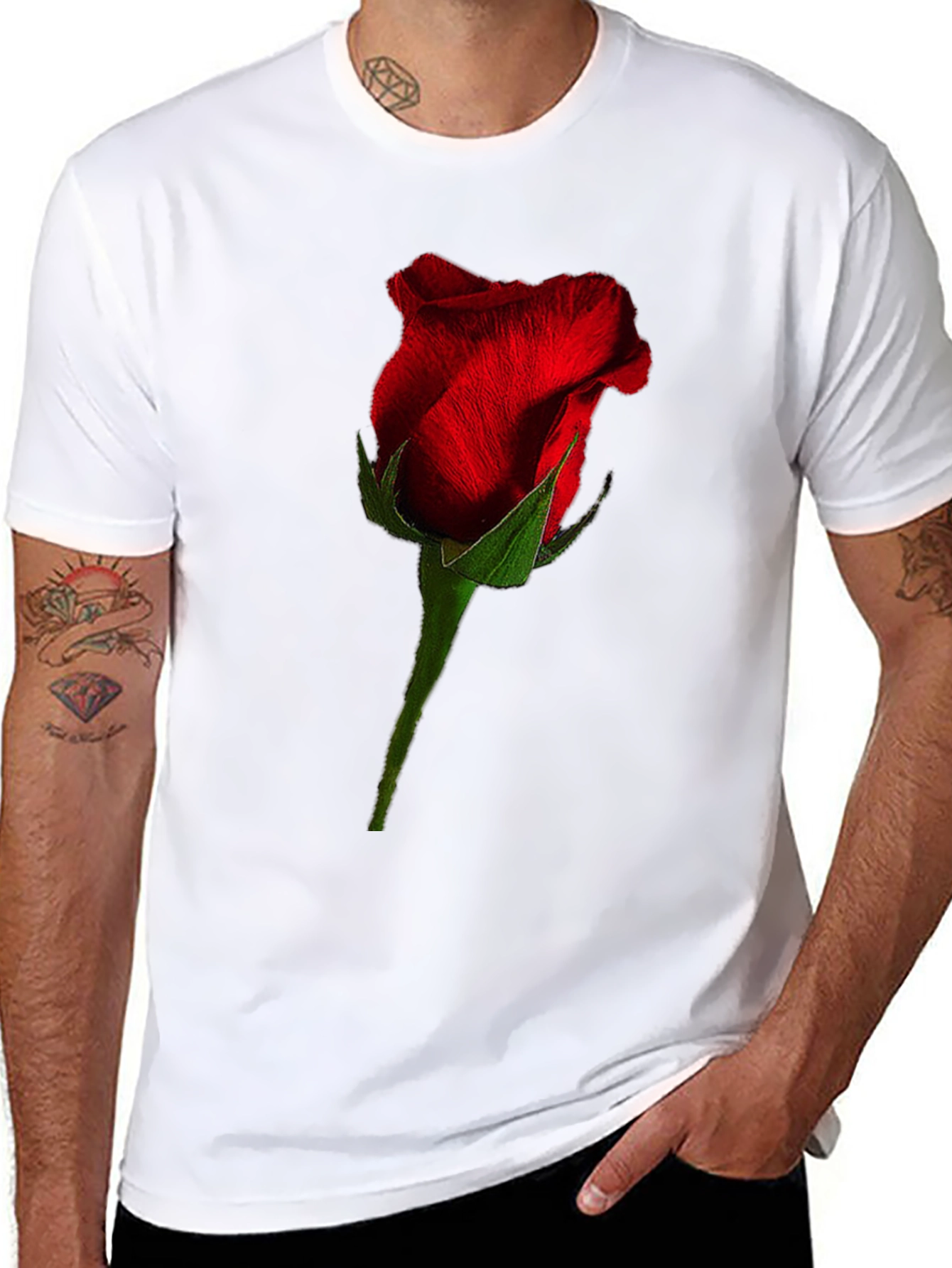 Black Rose Graphic Black T-Shirt - Floral Casual Tee view 8