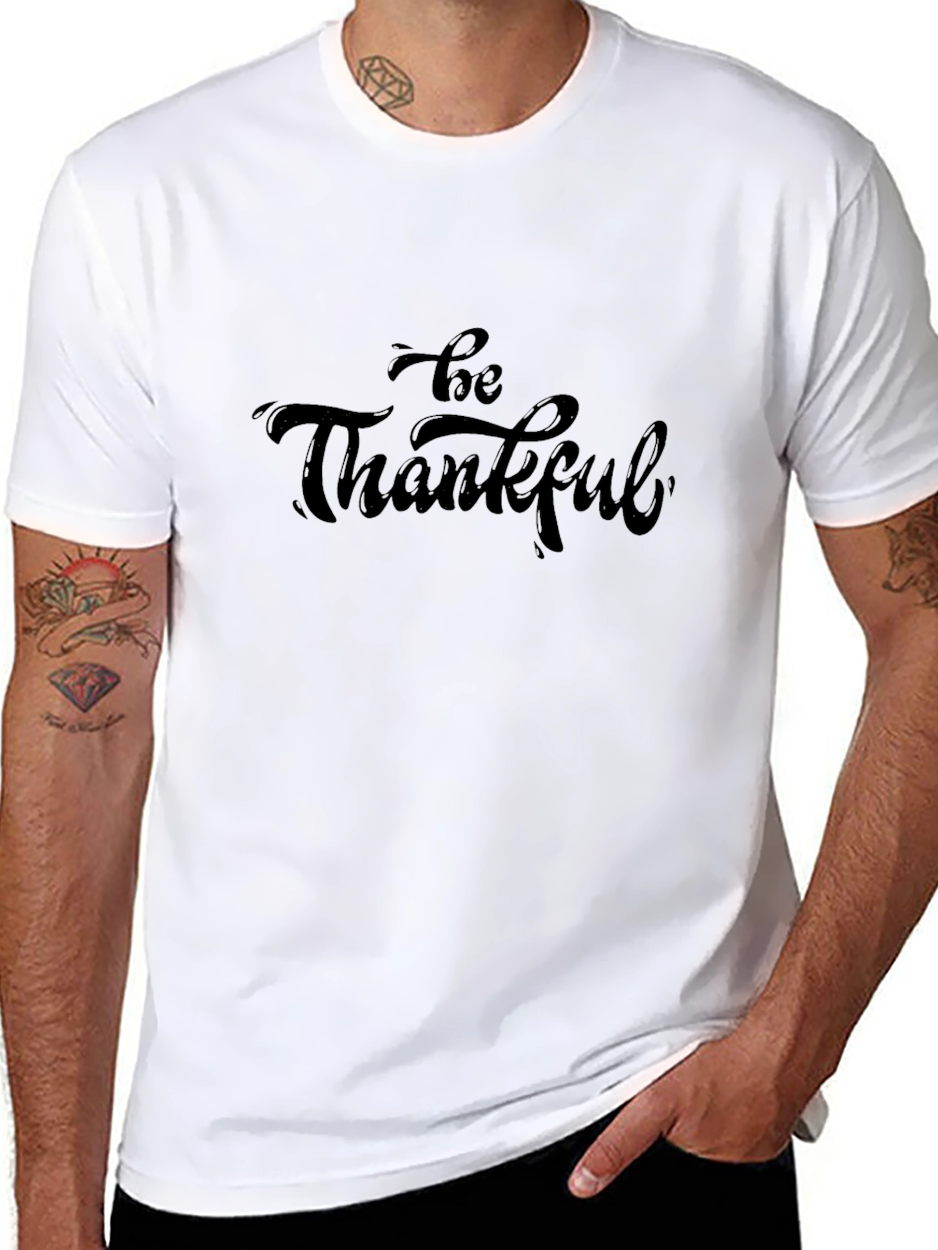 Black Be Thankful Black T-Shirt view 8