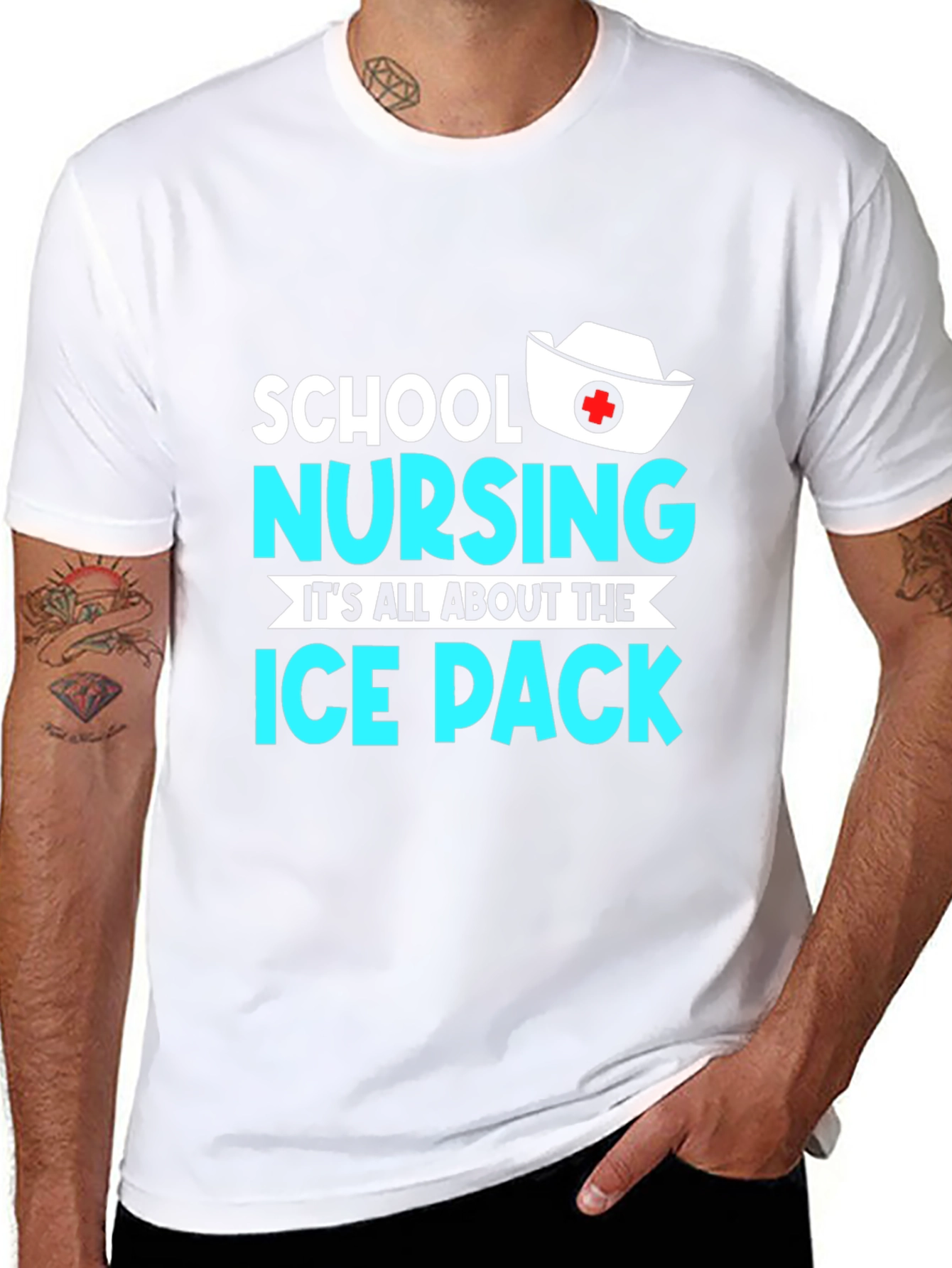 Black School Nursing Ice Pack T-Shirt view 8