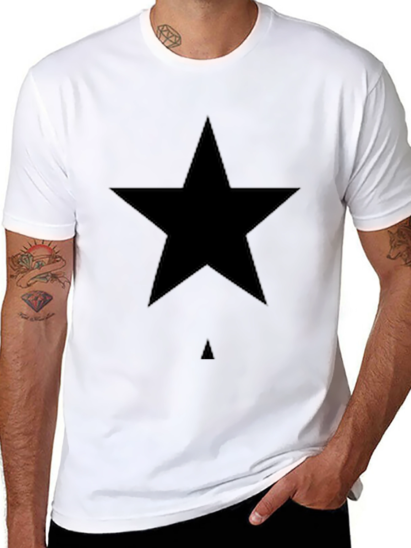 Black Black Star Graphic Tee - Modern Minimalist Design view 8