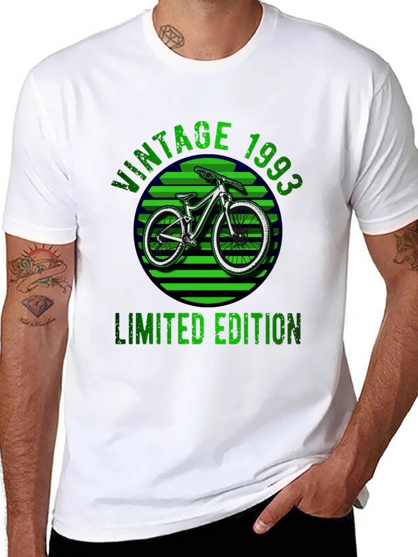 Black Vintage 1993 Limited Edition Bicycle Graphic T-Shirt view 8