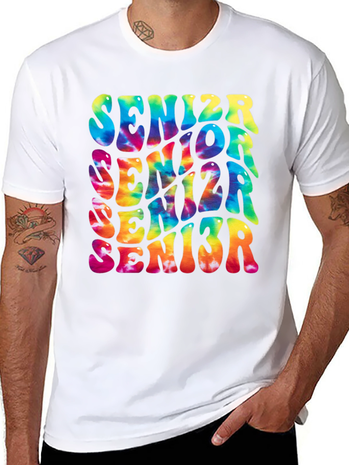 Black Senior Tie-Dye Graphic T-Shirt view 8