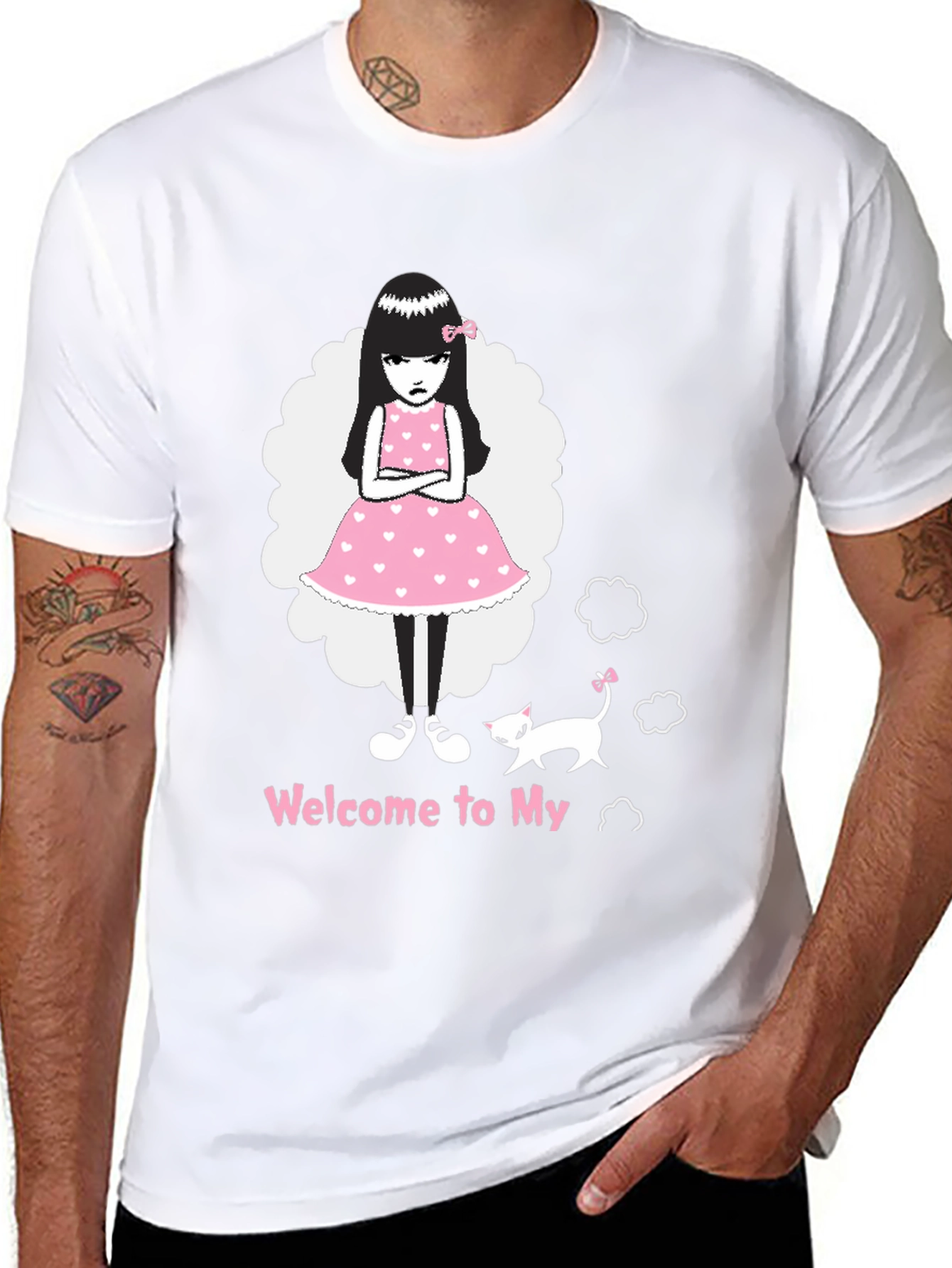 Black Grumpy Girl Black T-Shirt view 8