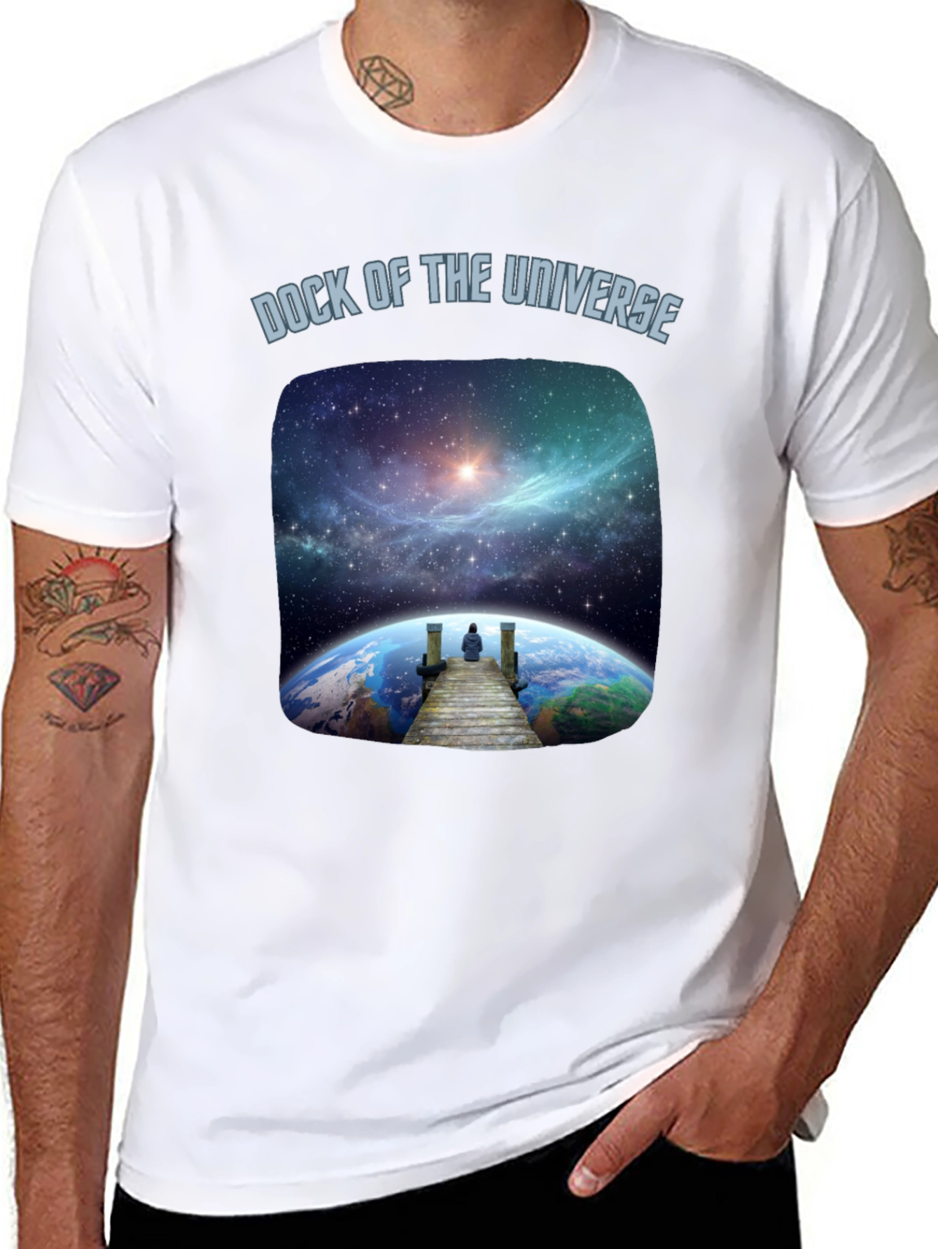 Black Dock of the Universe Graphic T-Shirt - Cosmic Dreams view 8