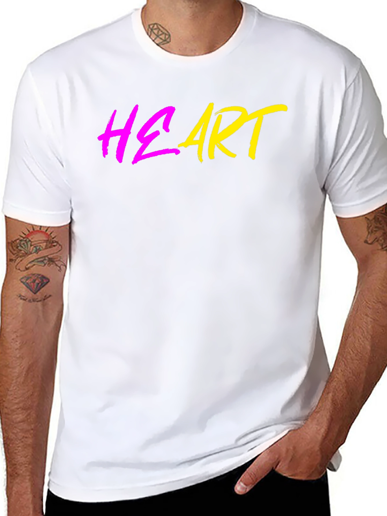 Black Heart Graphic Black Tee - Trendy Casual Wear view 8