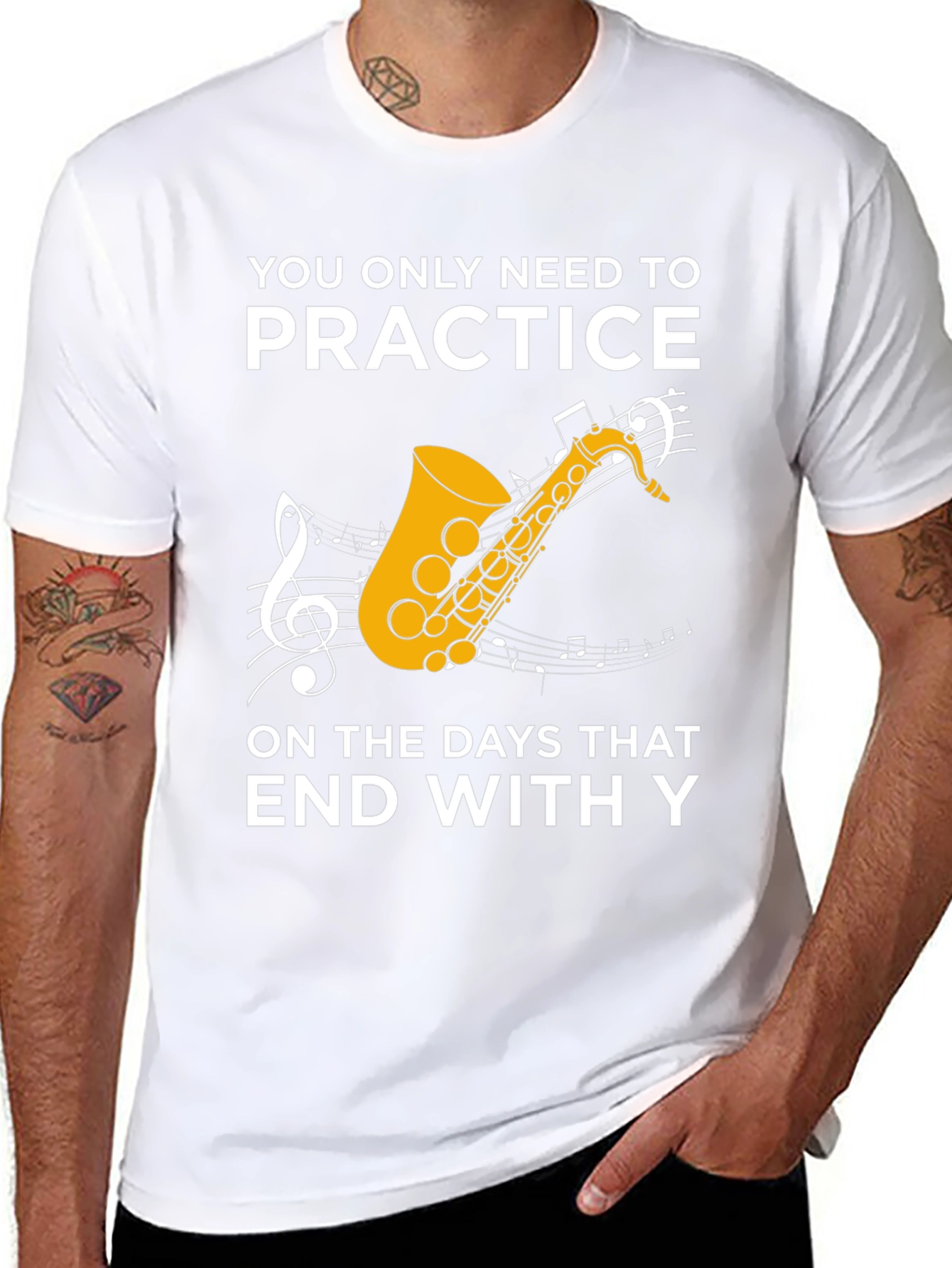 Black Practice Saxophone Humor T-Shirt view 8