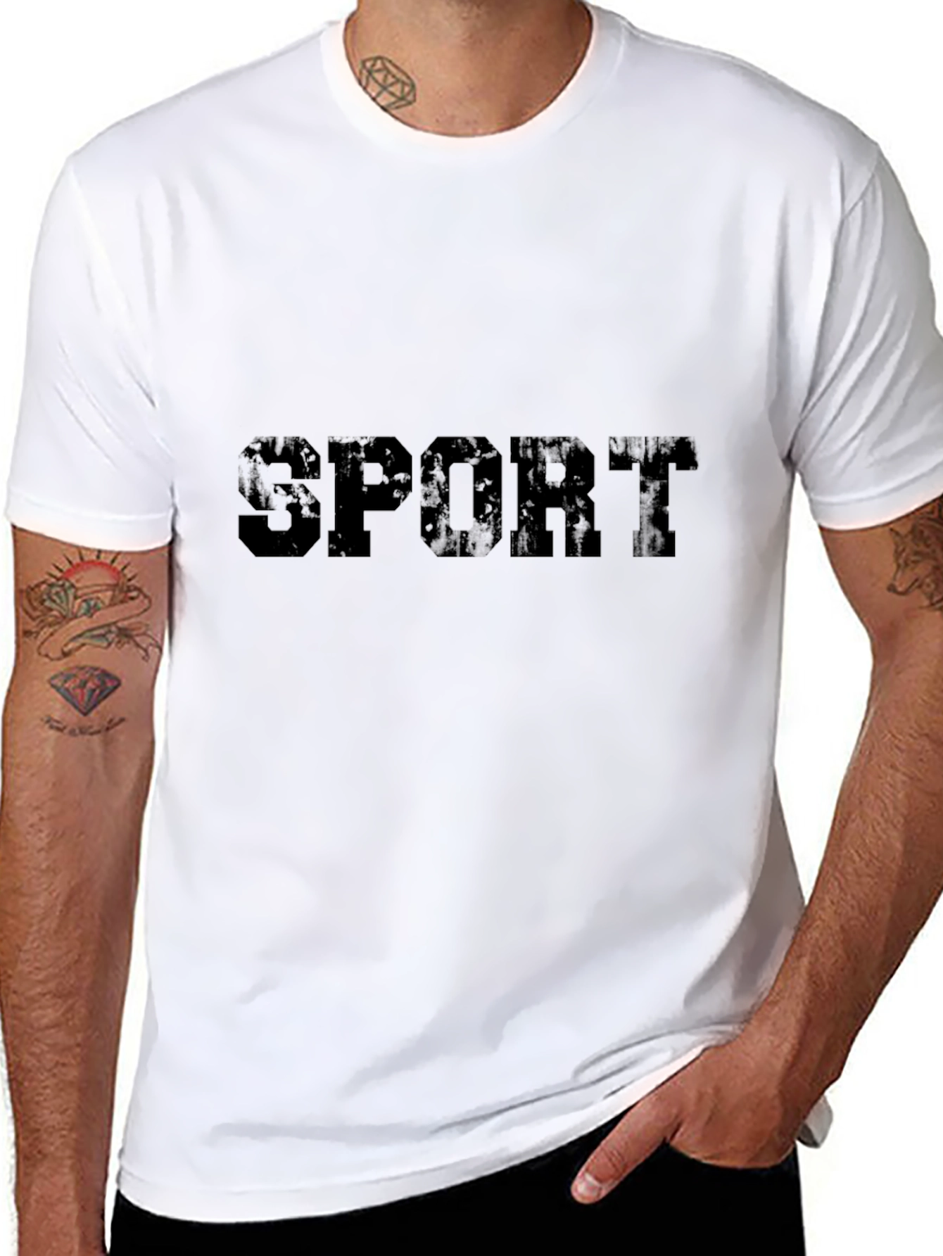 Men's Black "SPORT" Graphic T-Shirt - 8