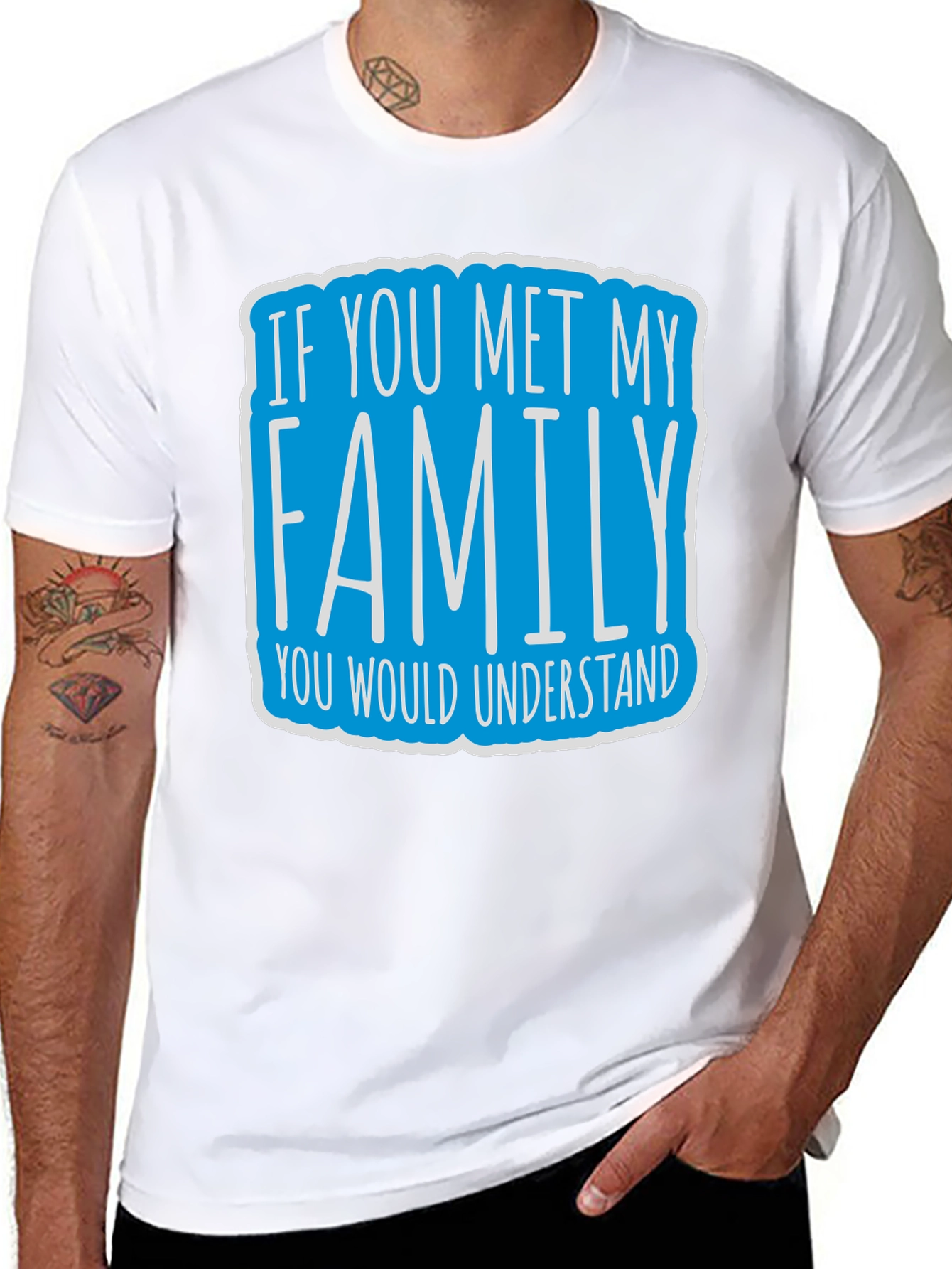 Black Funny Family T-Shirt - If You Met My Family Tee view 8
