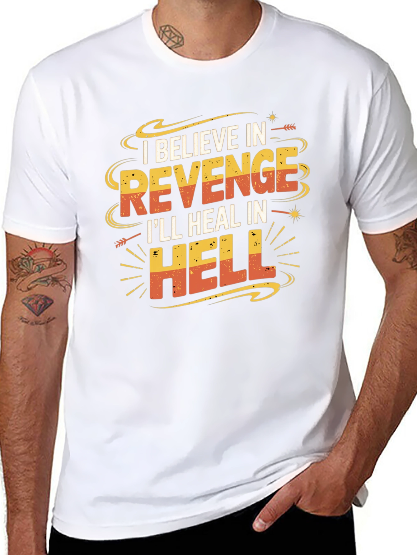 Black Revenge Graphic T-Shirt: Funny Slogan Tee view 8