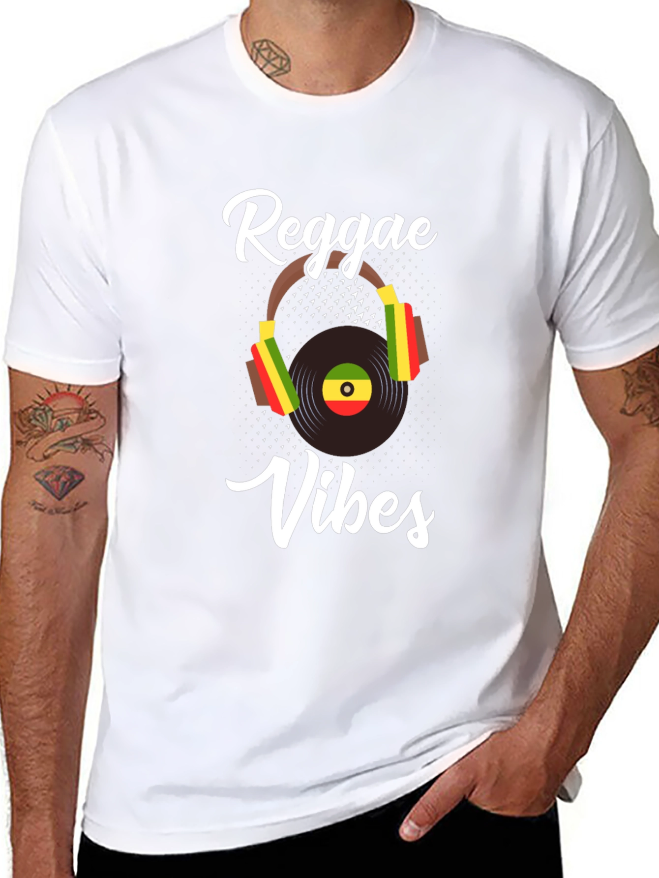 Black Reggae Vibes T-Shirt - Black Music Graphic Tee view 8