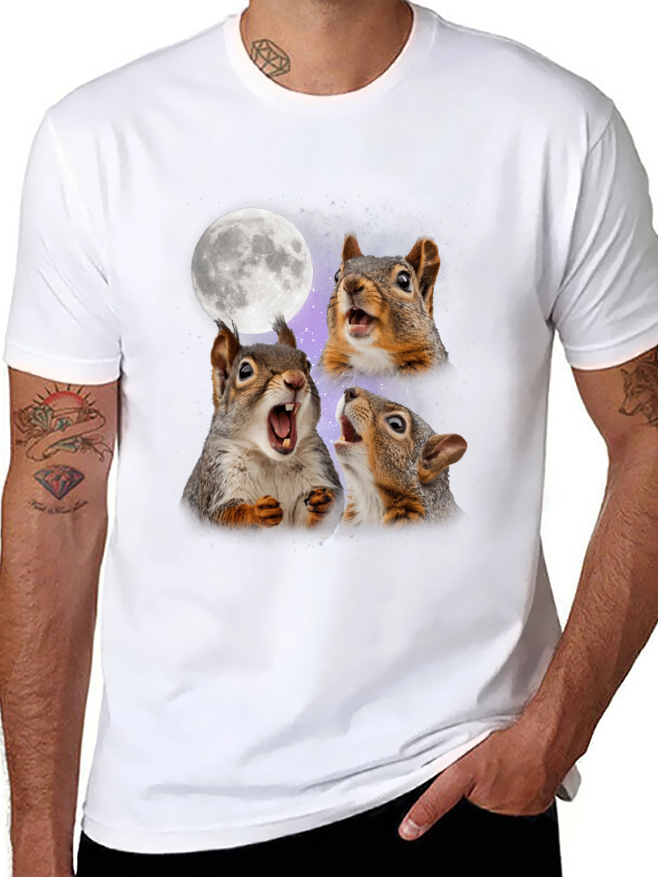Black Squirrel Moon Howl T-Shirt view 8