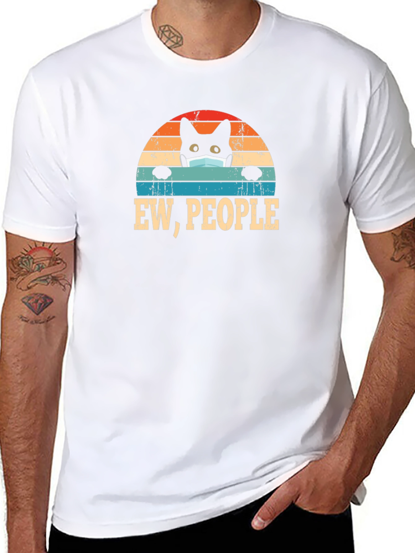 Black Ew, People Black Cat Mask T-Shirt view 8