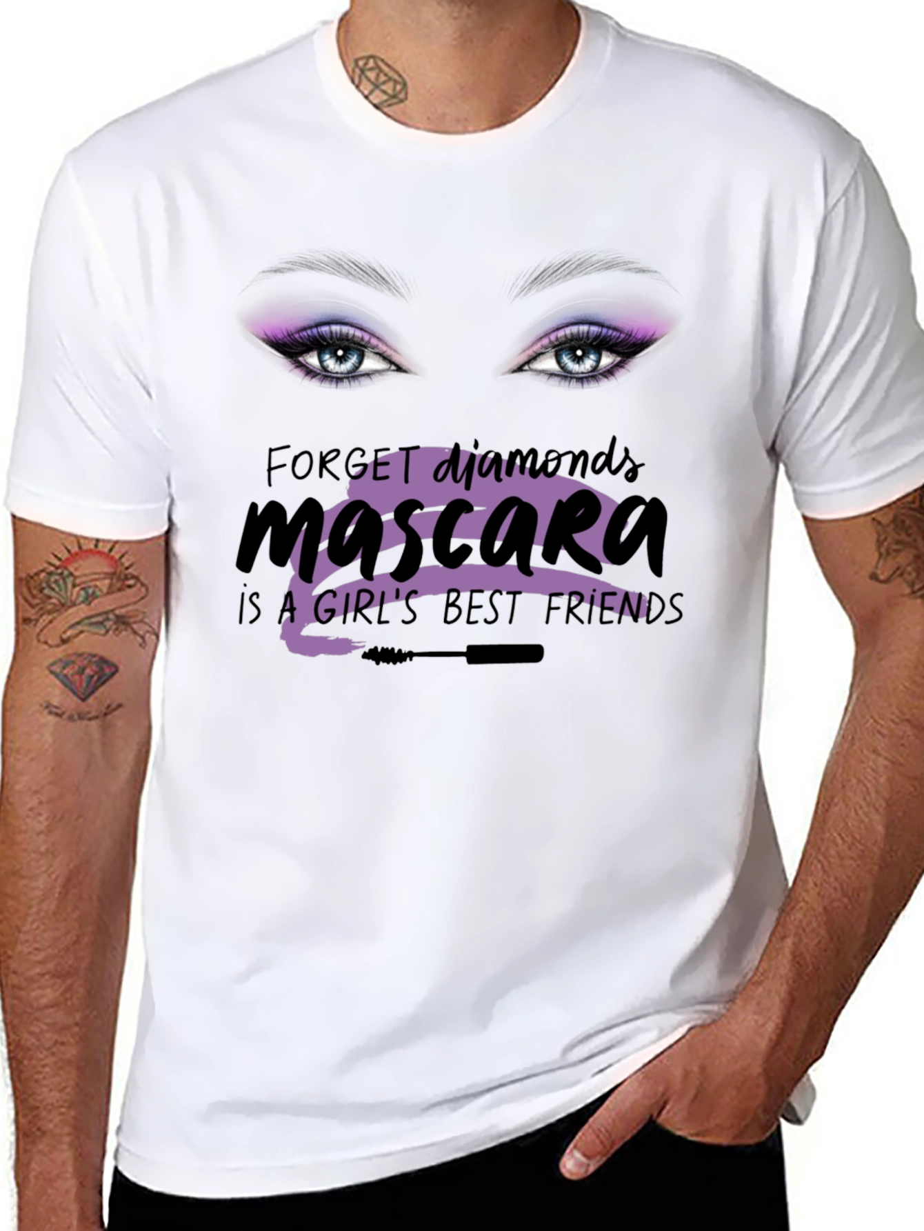 Black Mascara Lover T-Shirt - Forget Diamonds! view 8