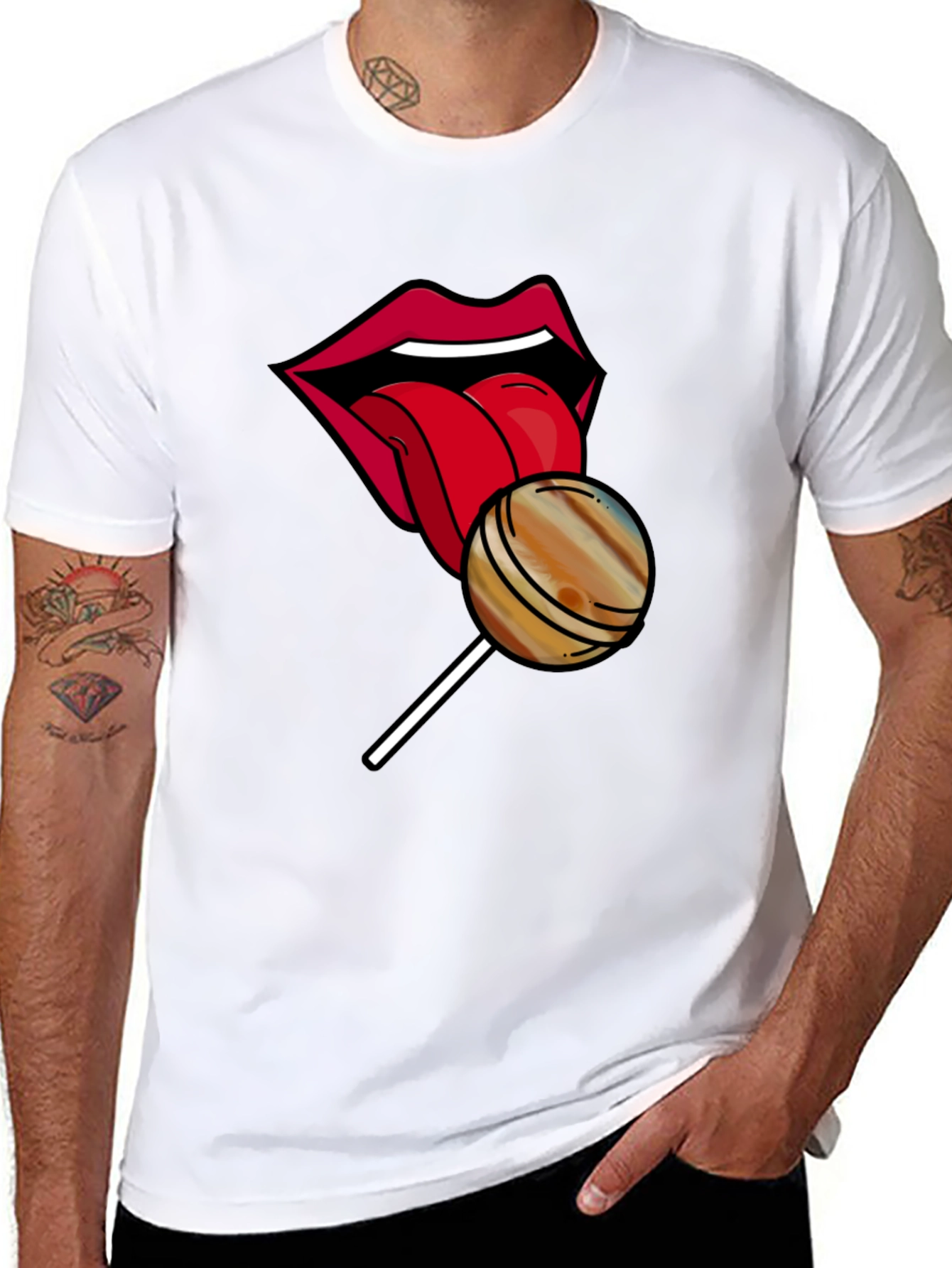 Black Lips Lollipop Graphic Tee - Unique Design, Soft Cotton view 8