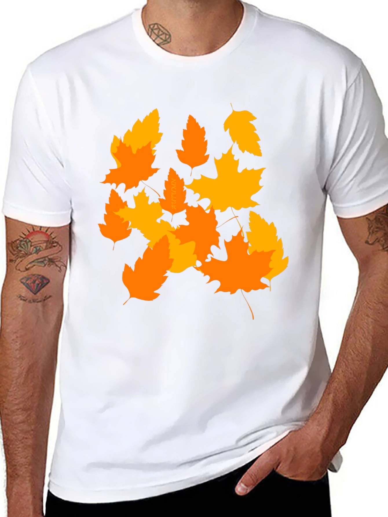 Black Autumn Leaves Graphic Tee - Stylish Fall Fashion view 8