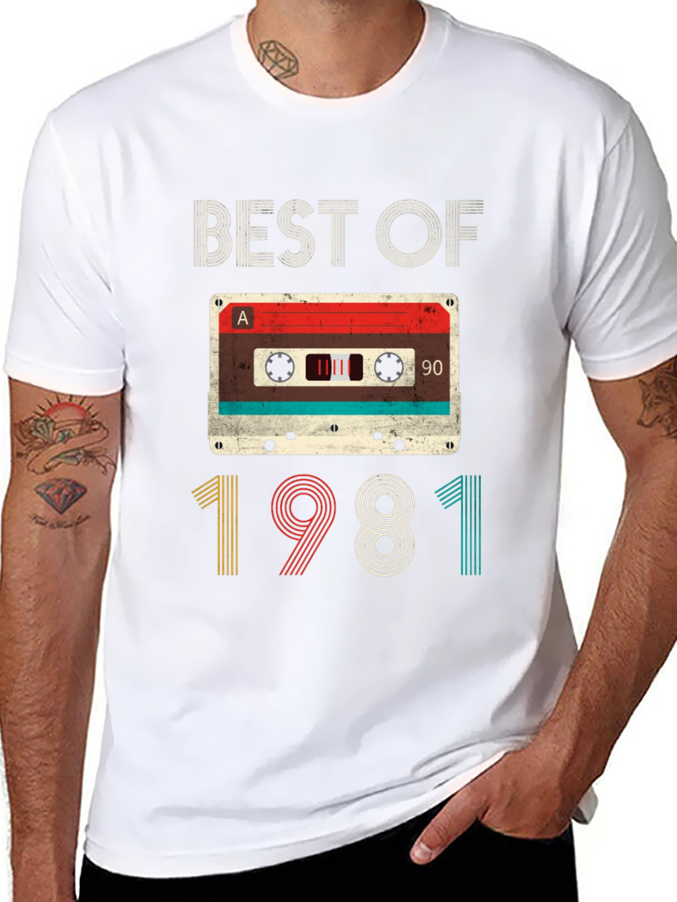 Black Best of 1981 Vintage Cassette T-Shirt view 8