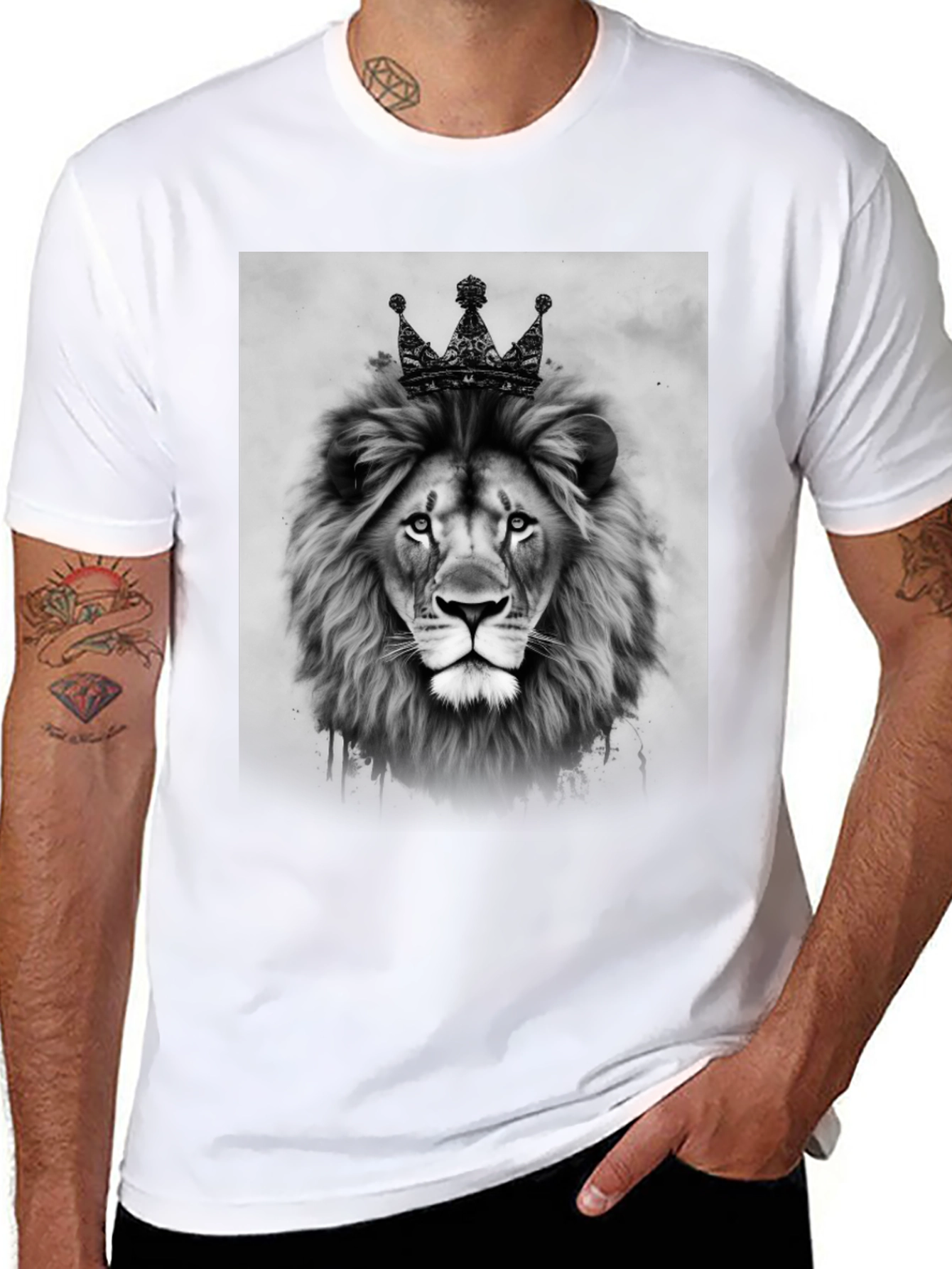 Black Lion King Graphic Tee - Black Unisex T-Shirt view 8