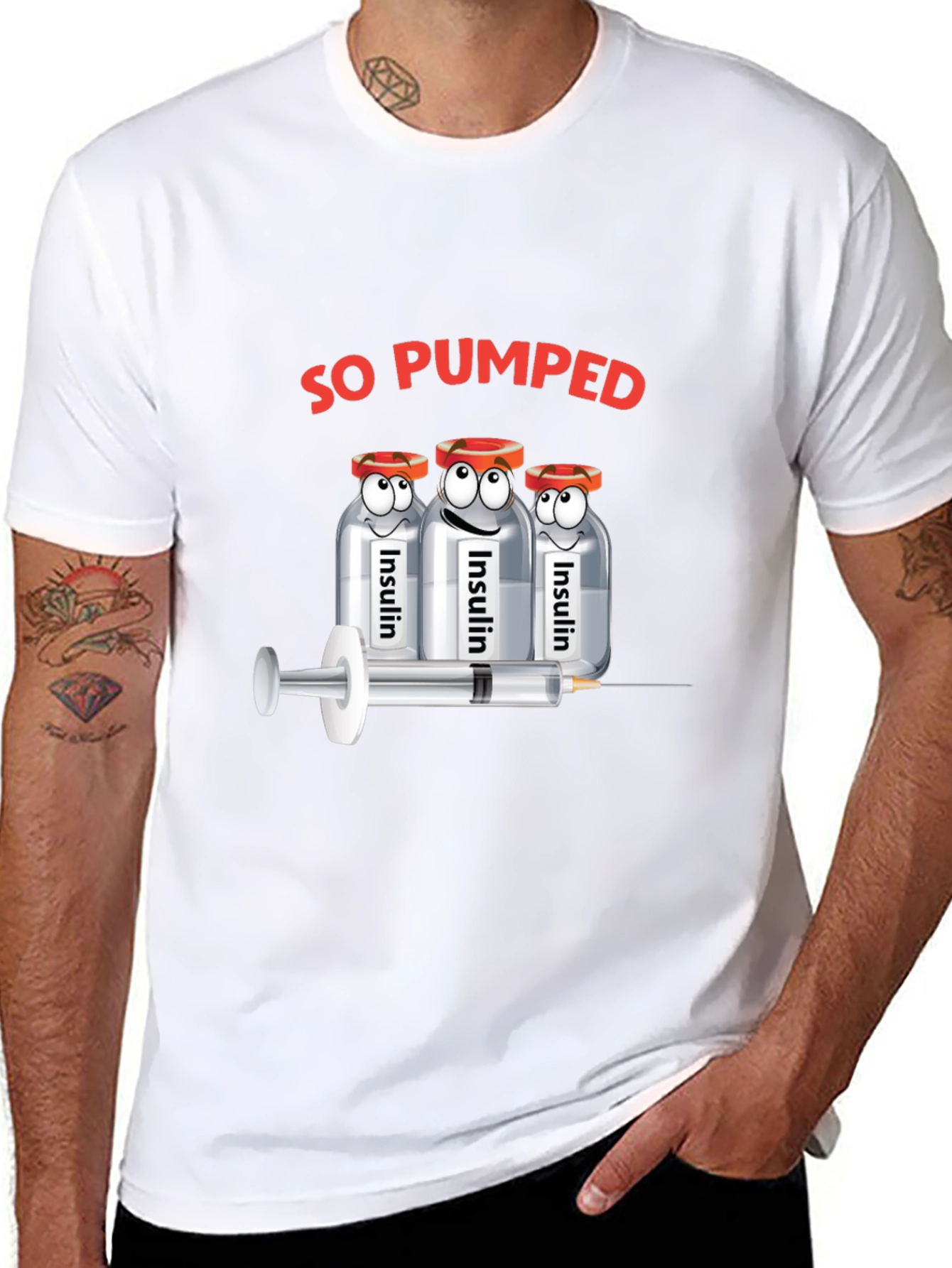 Black So Pumped Insulin Graphic T-Shirt view 8