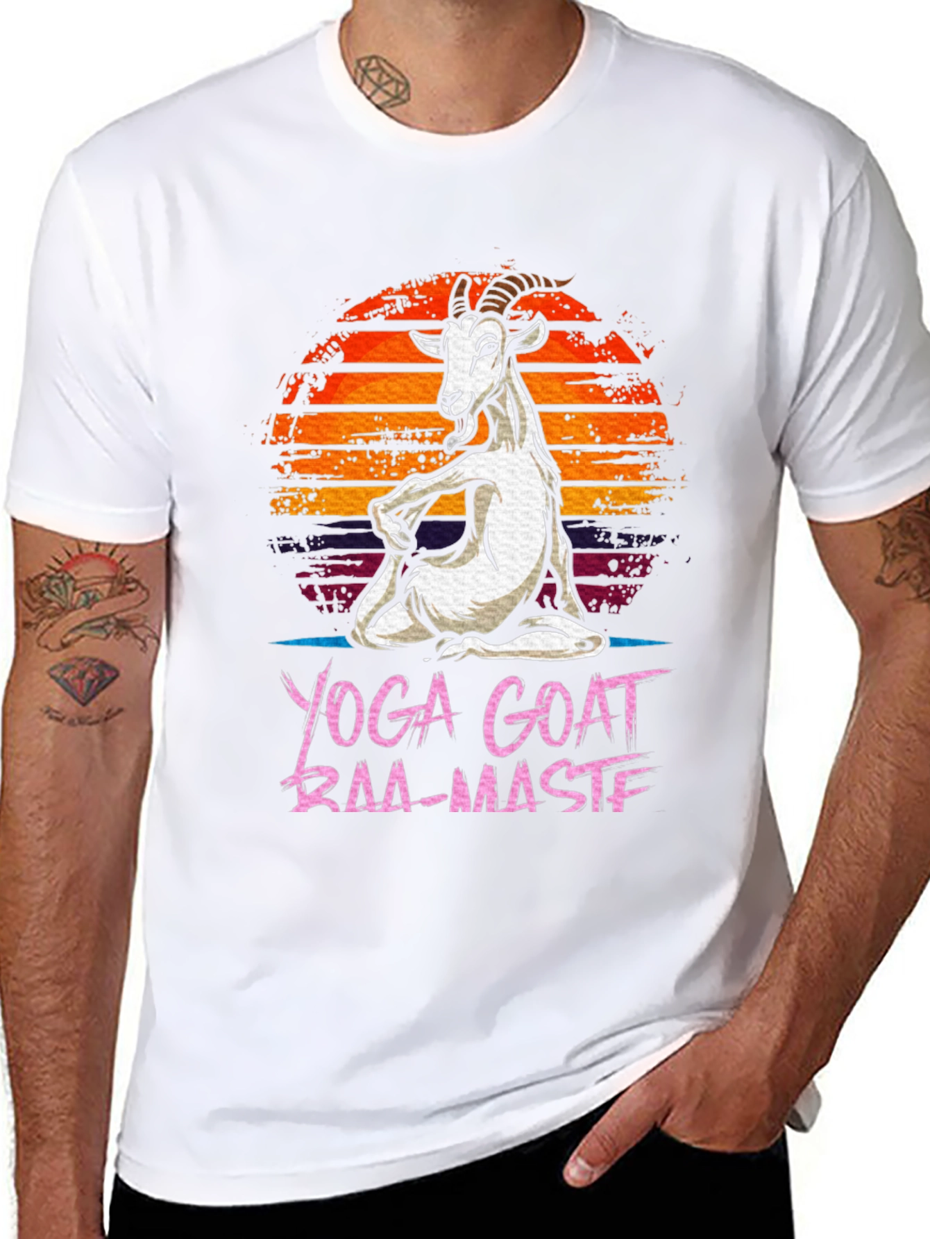 Black Yoga Goat Baa-Maste Funny Graphic Tee view 8