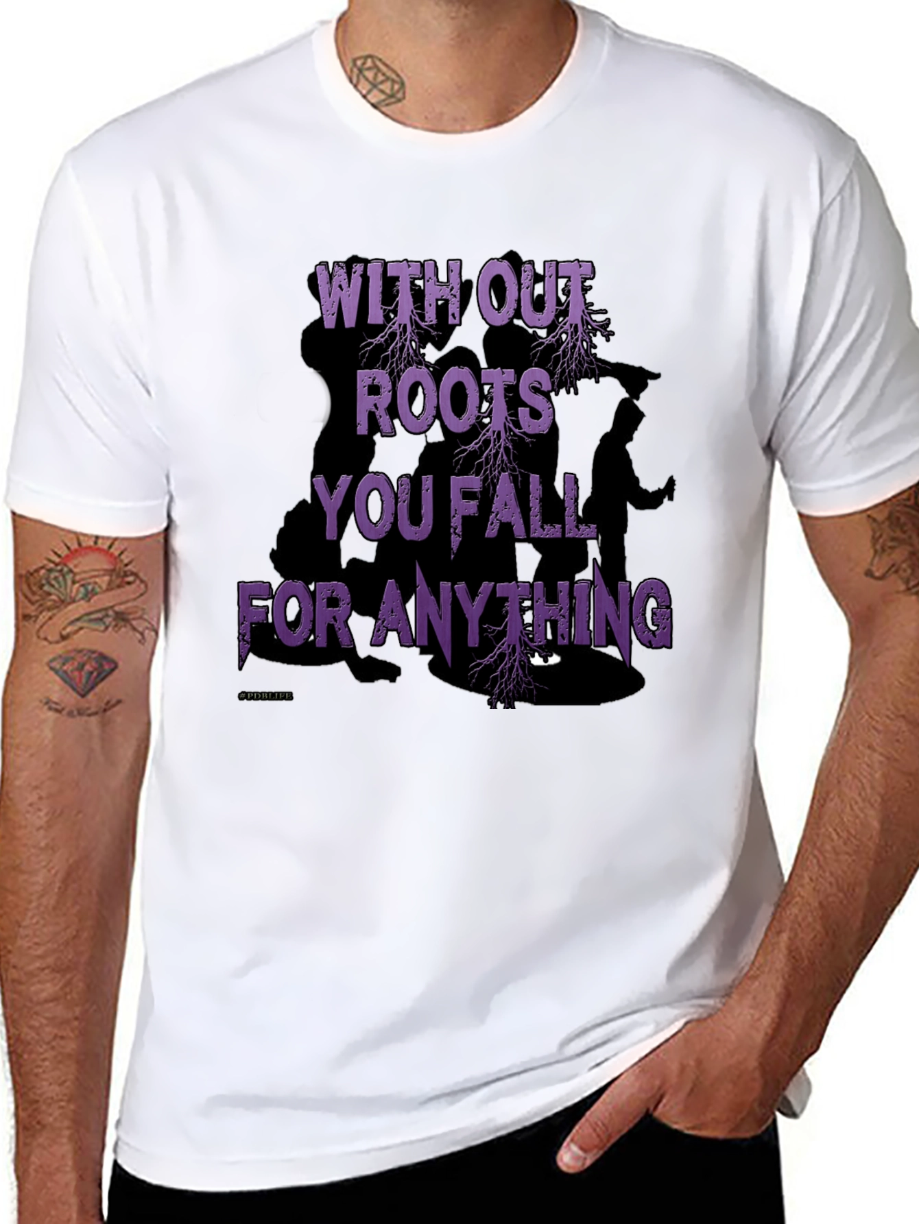 Black Roots Graphic Print Black T-Shirt view 8