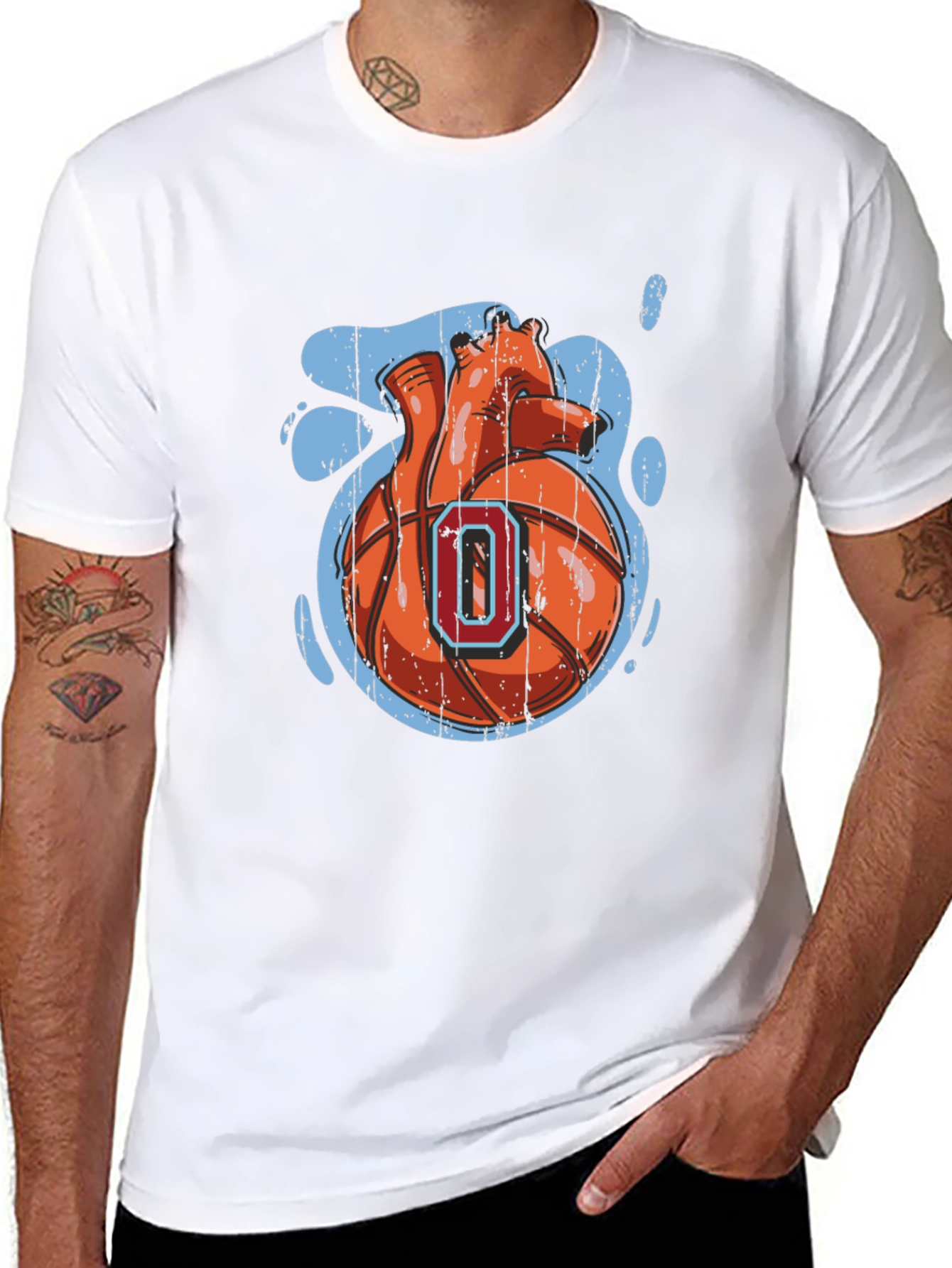 Black Heart Basketball Graphic Tee - Urban Style view 8