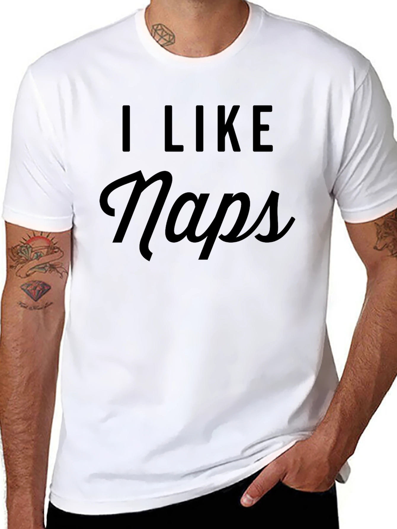 Black I Like Naps Black T-Shirt - Comfortable & Stylish view 8