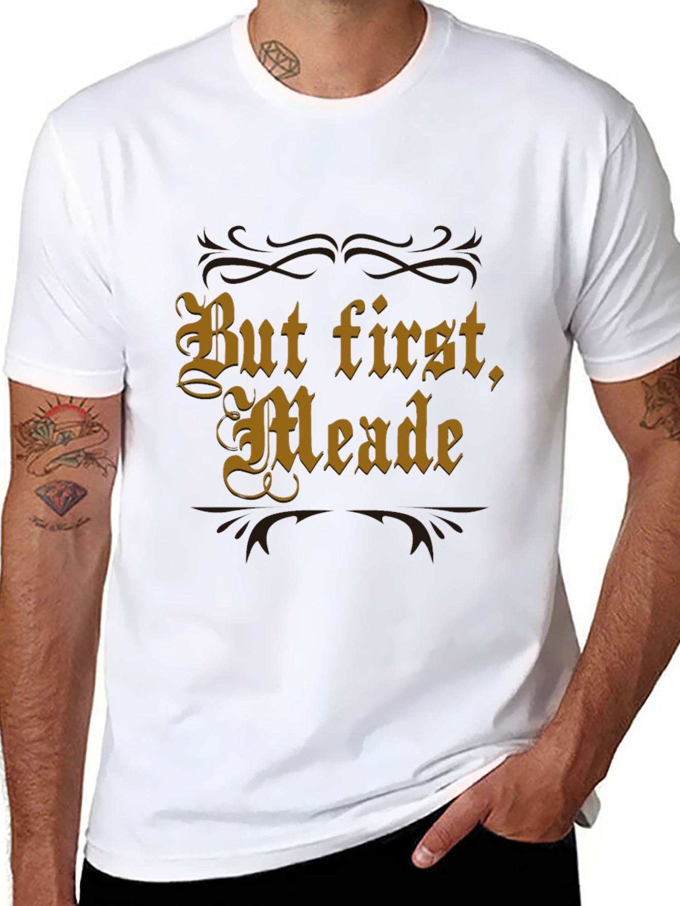 Black But First, Meade - Funny Mead Lover T-Shirt view 8