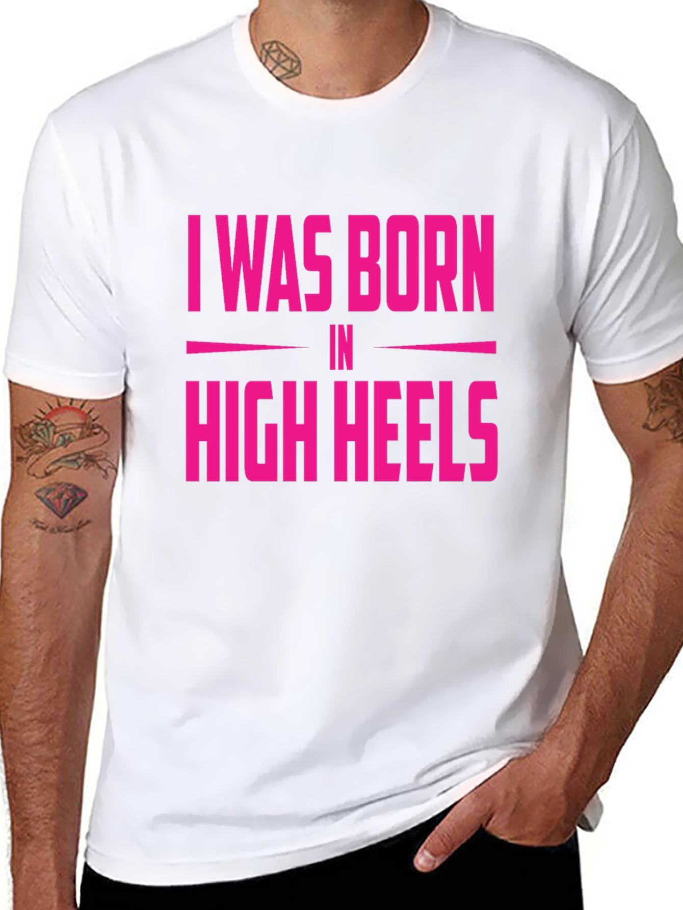 Black I Was Born in High Heels Graphic Tee view 8