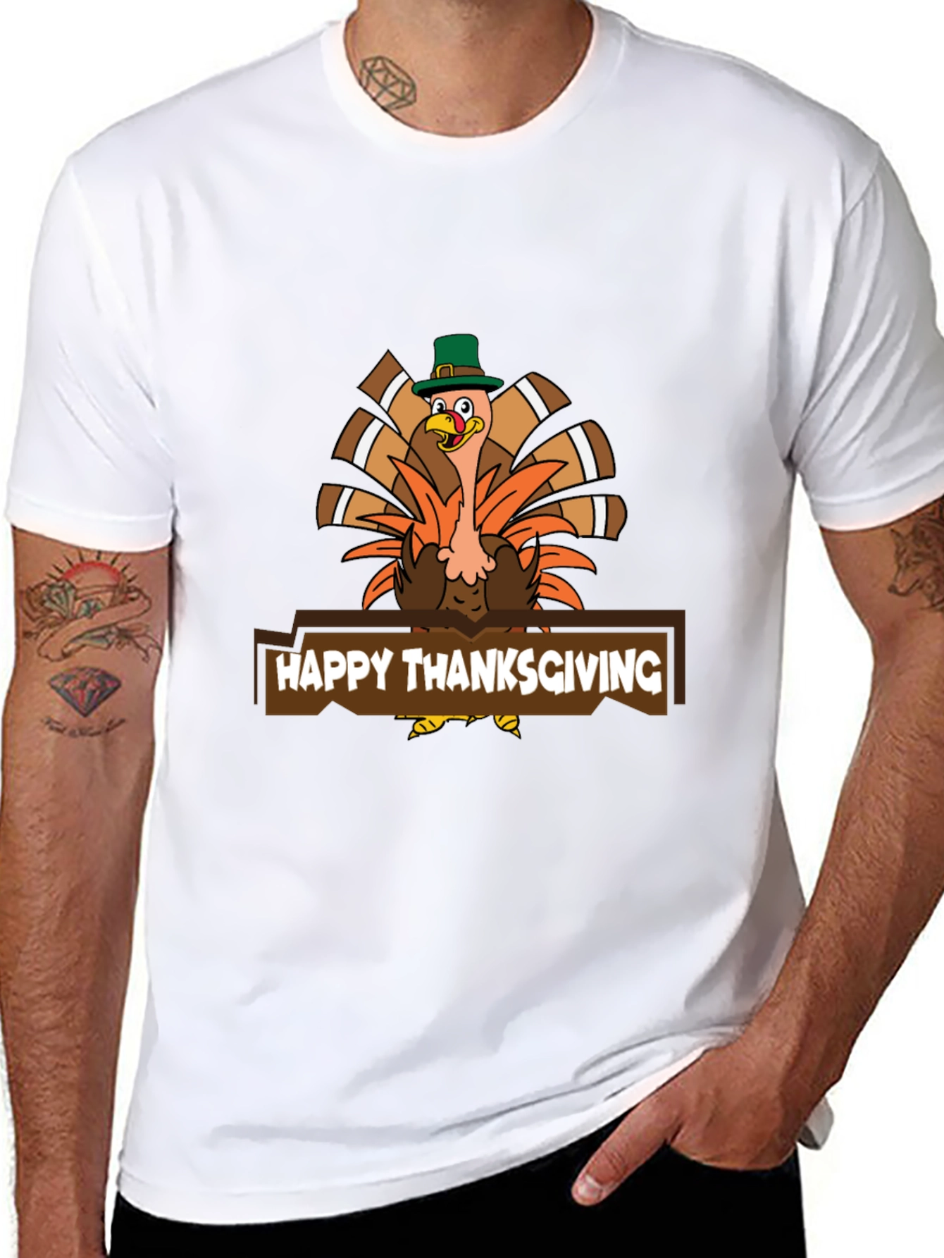 Black Thanksgiving Turkey T-Shirt - Holiday Graphic Tee view 8