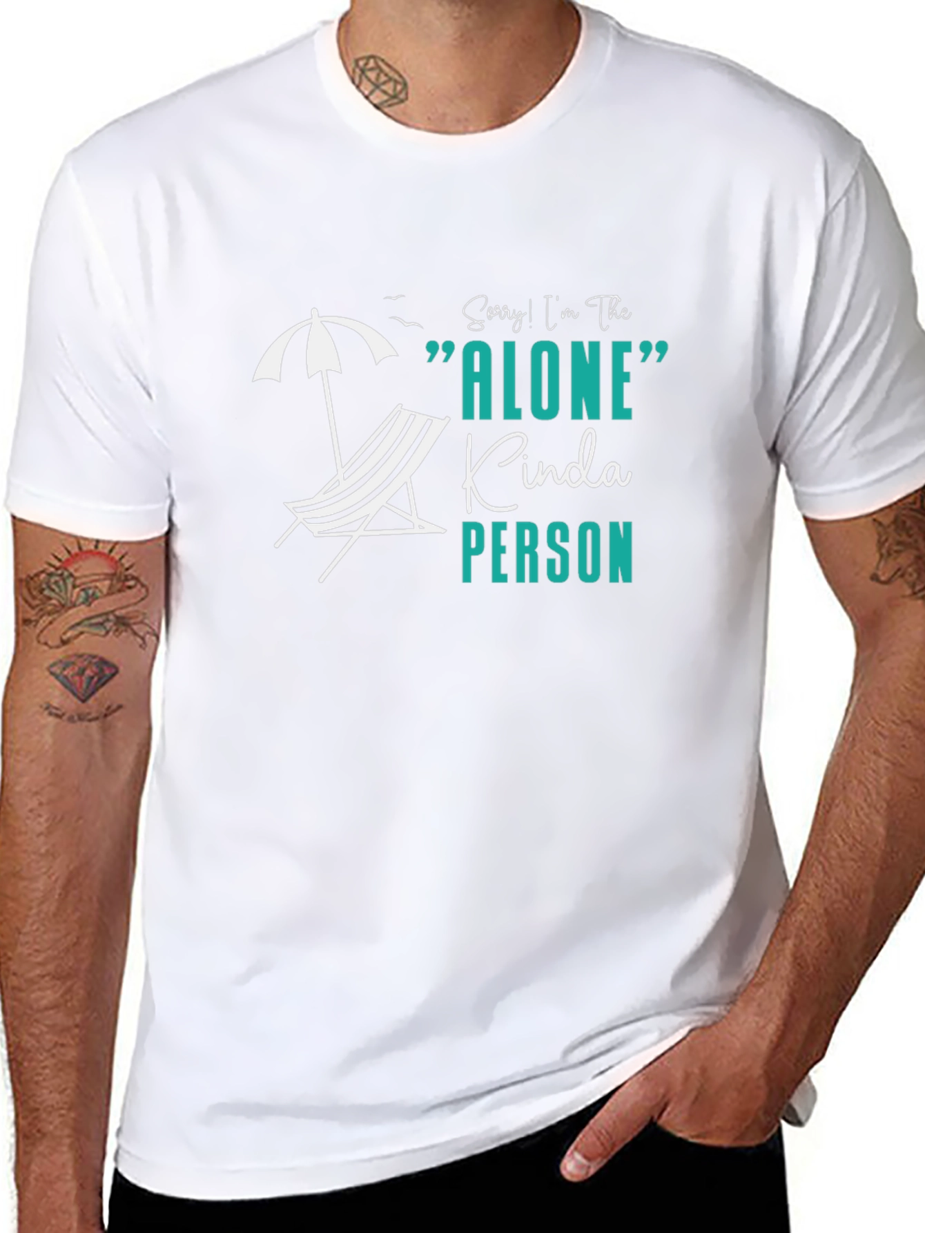 Black Alone Kinda Person Graphic Tee - Black view 8