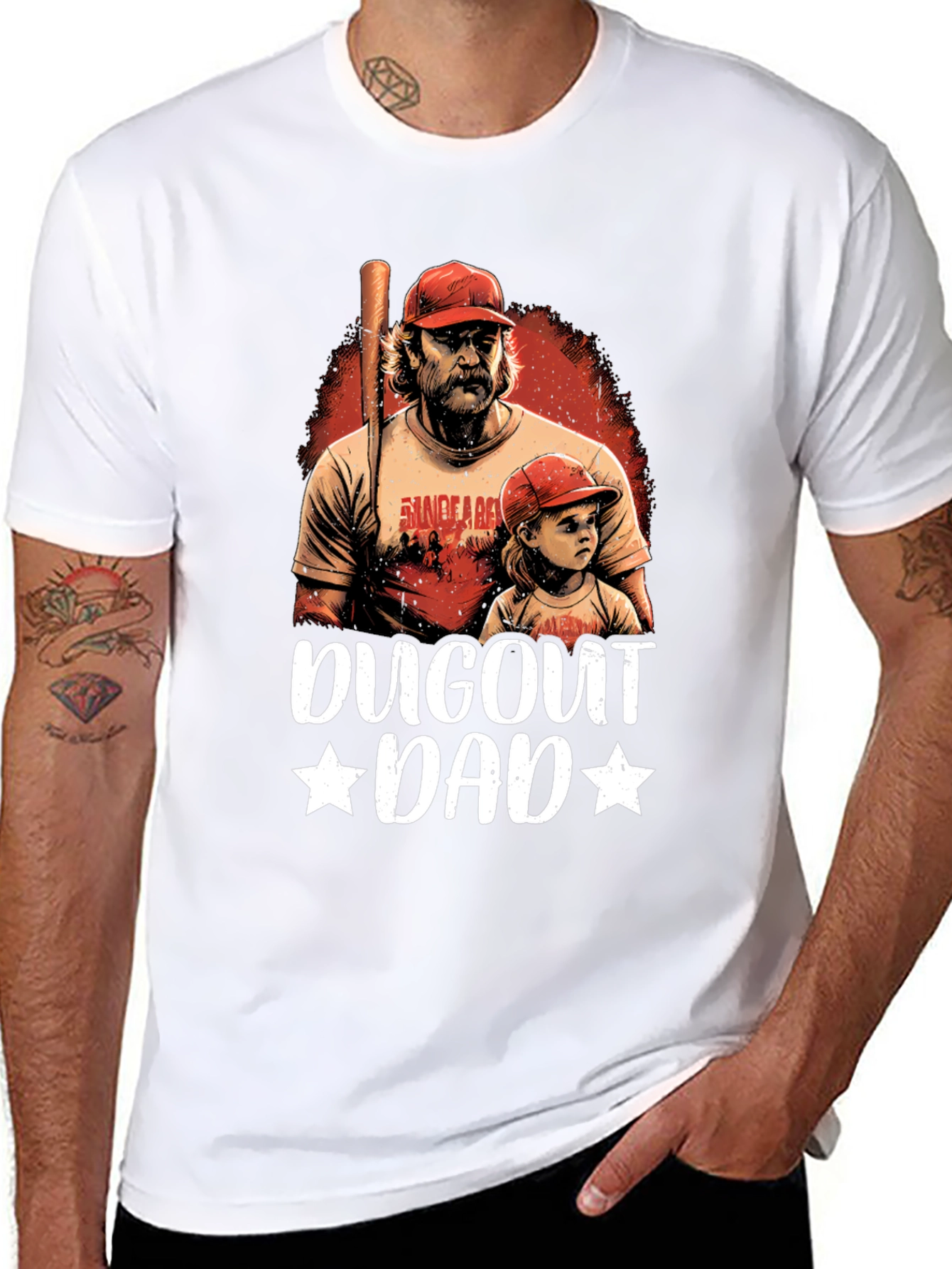 Black Dugout Dad Graphic Tee - Baseball Fan Apparel view 8
