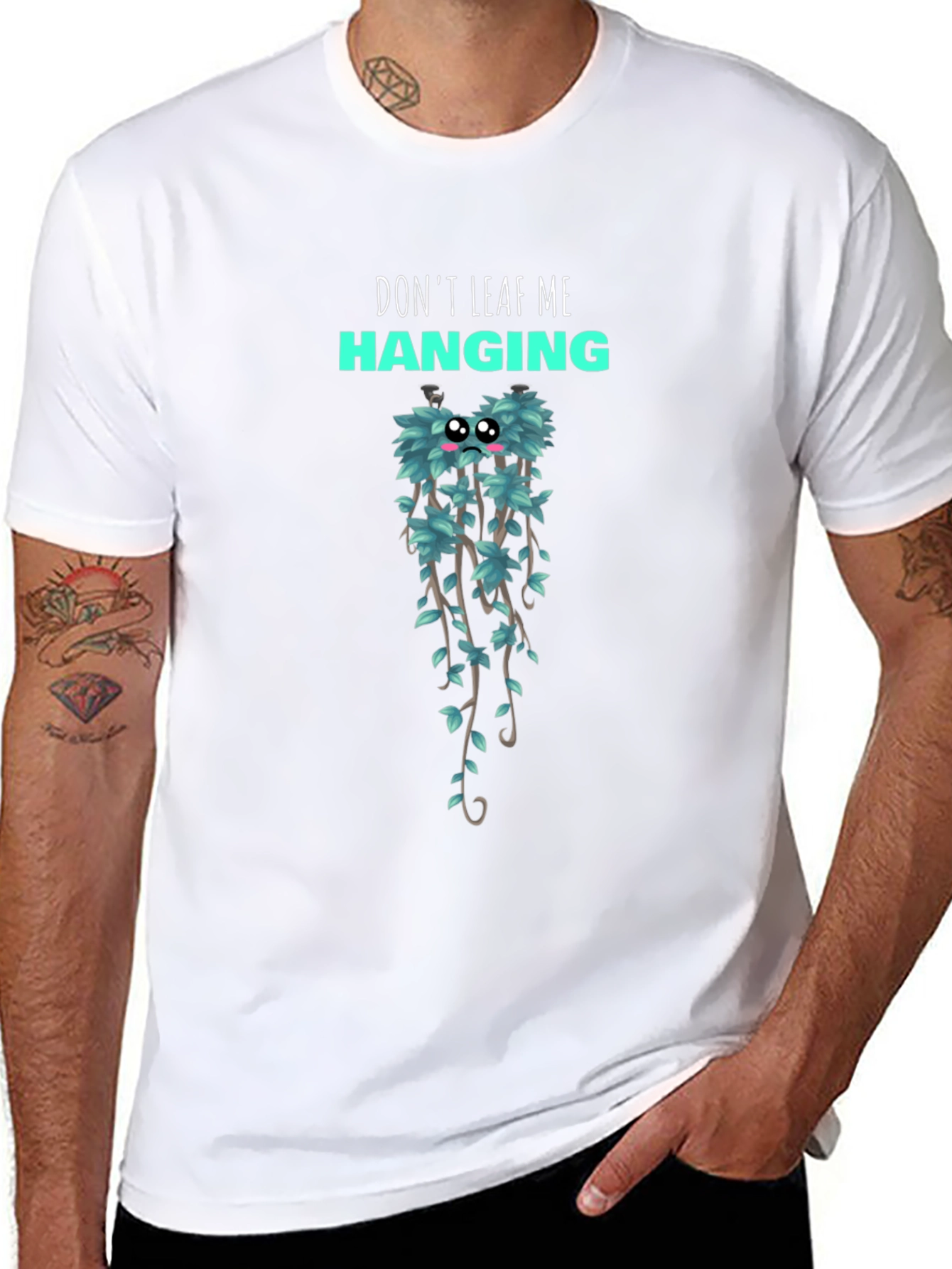Black Don't Leaf Me Hanging Graphic T-Shirt view 8