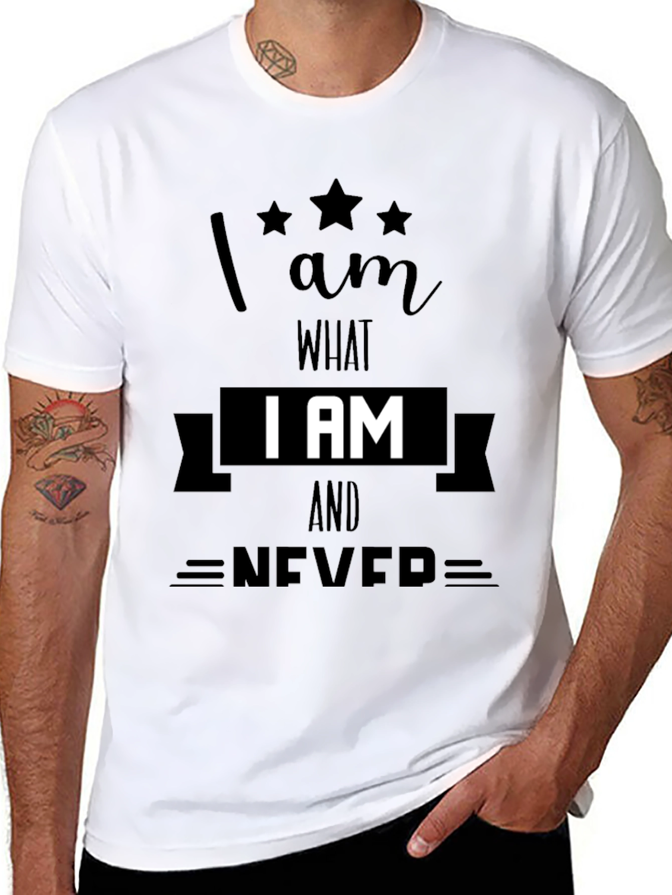Black I AM What I AM T-Shirt - Never view 8