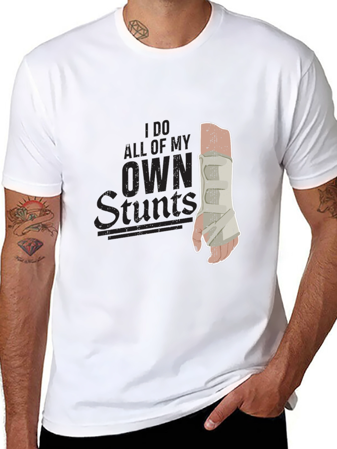 Black Stunts Humor Graphic Tee view 8