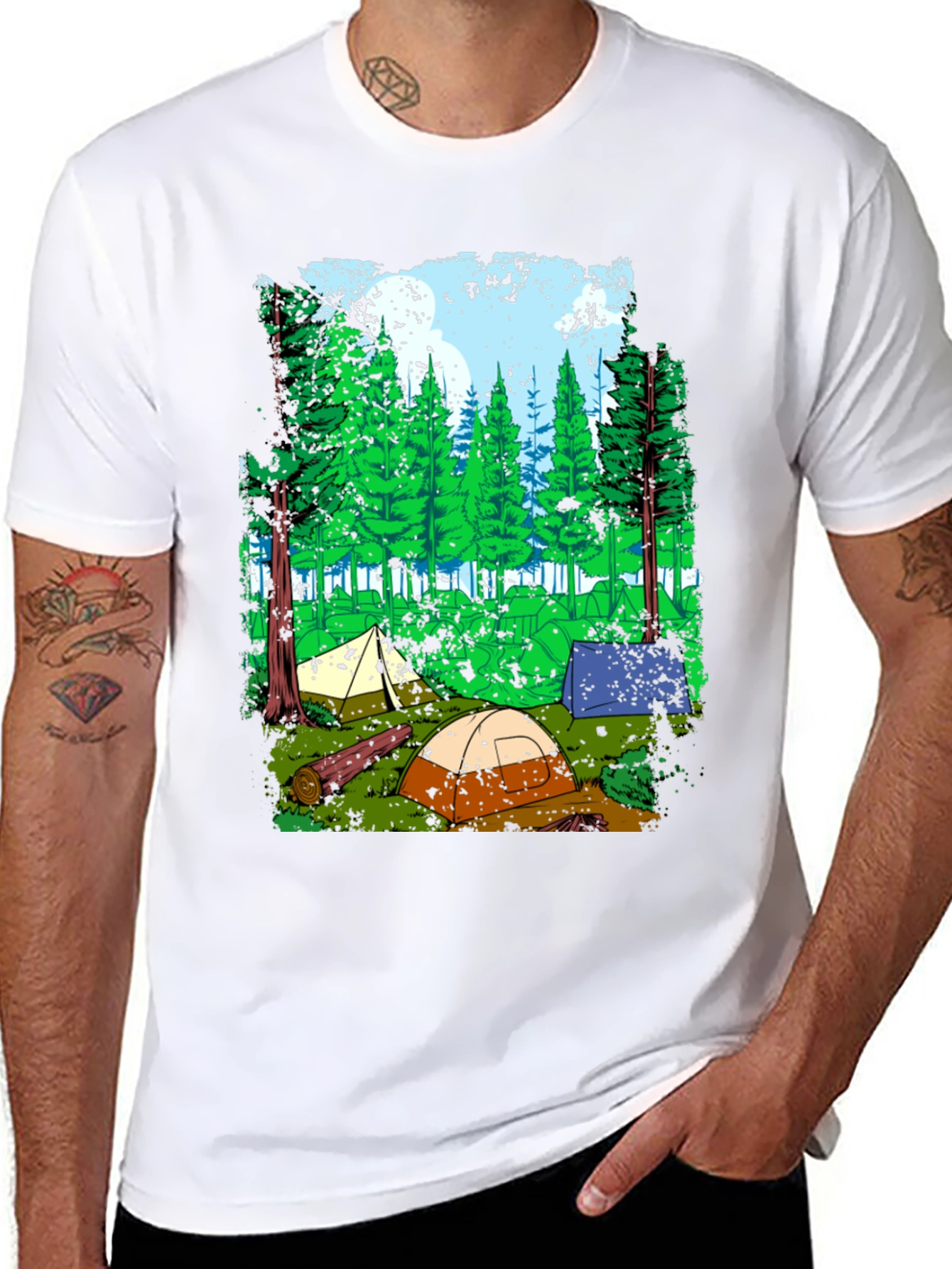Black Camping Adventure Graphic T-Shirt view 8