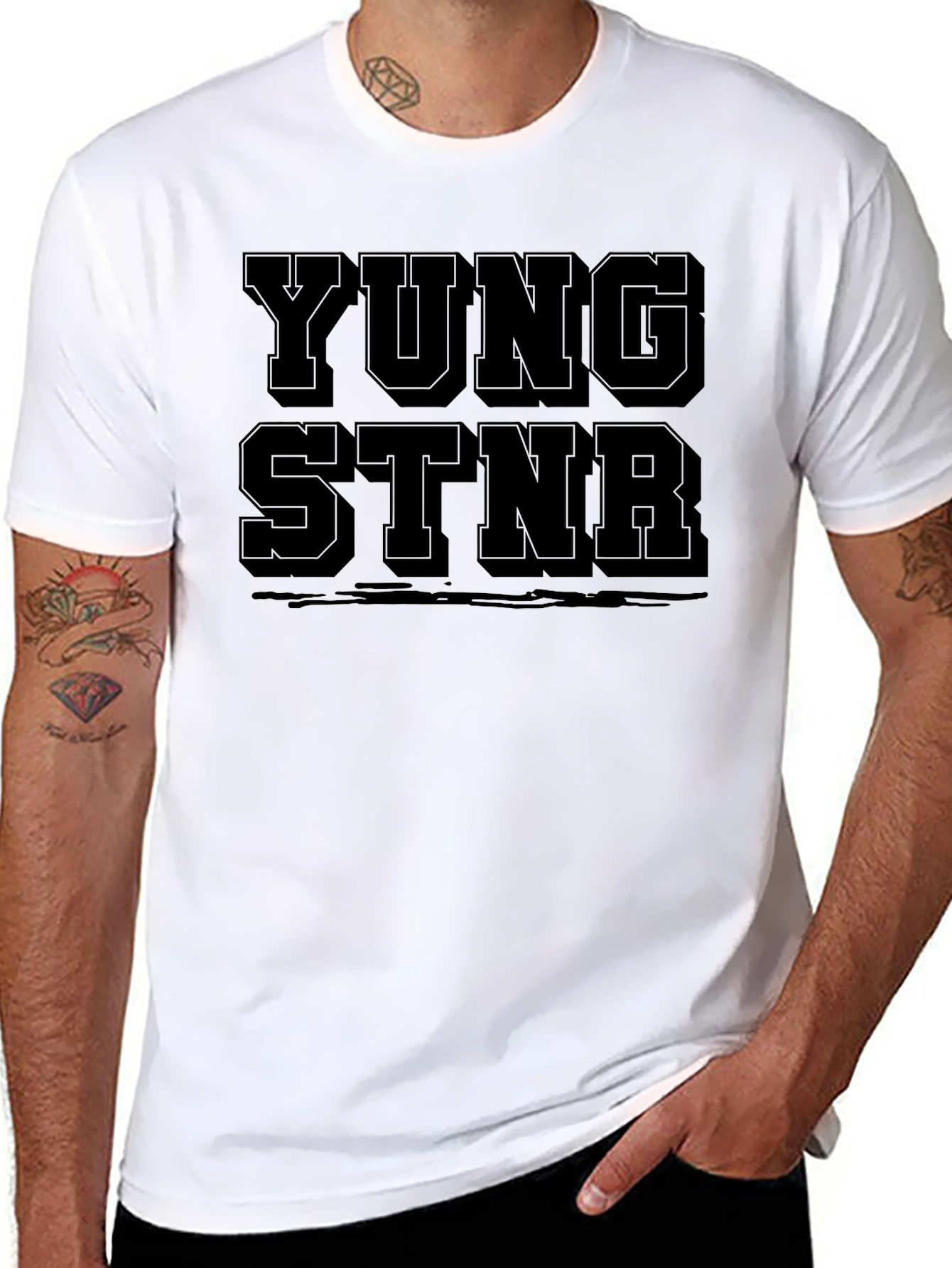 Black Yung Stnr Black Graphic Tee view 8
