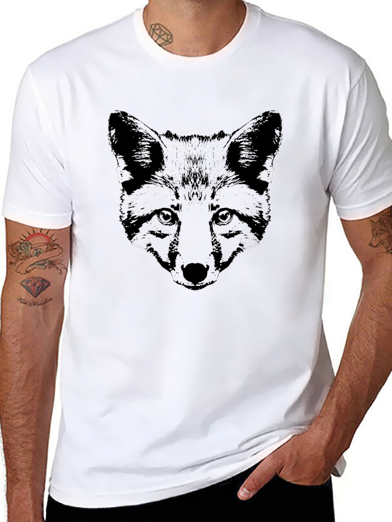 Black Black Fox Graphic Tee - Stylish & Unique view 8