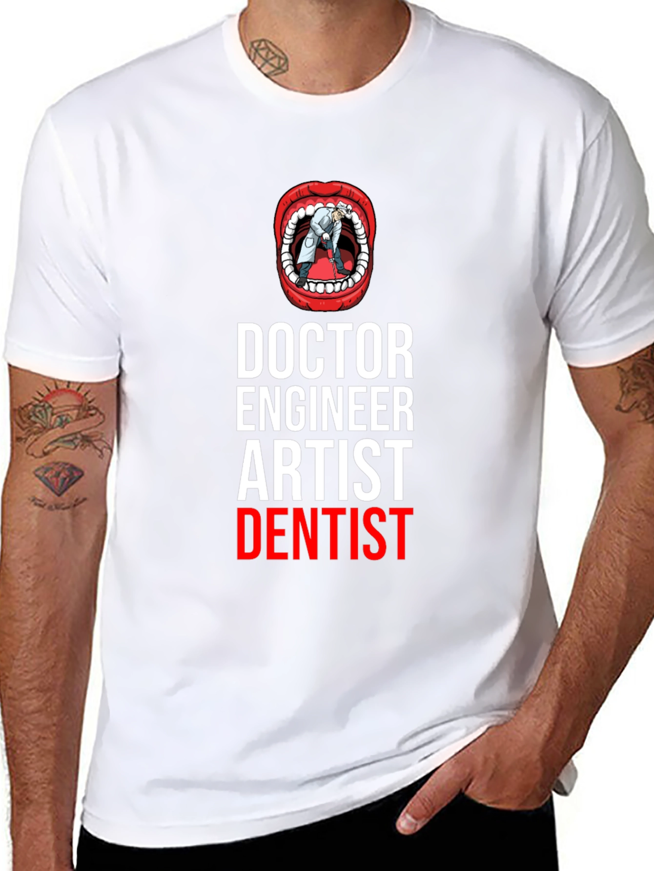 Black Doctor Engineer Artist Dentist T-Shirt view 8