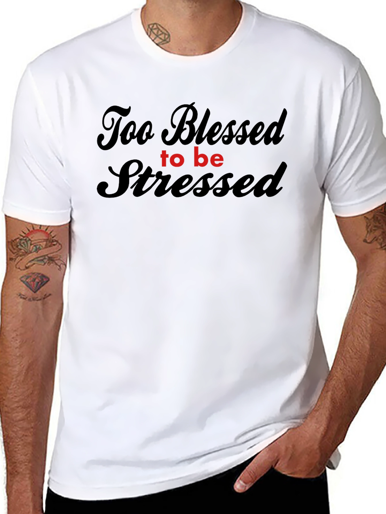 Black Too Blessed to be Stressed - Graphic Tee view 8