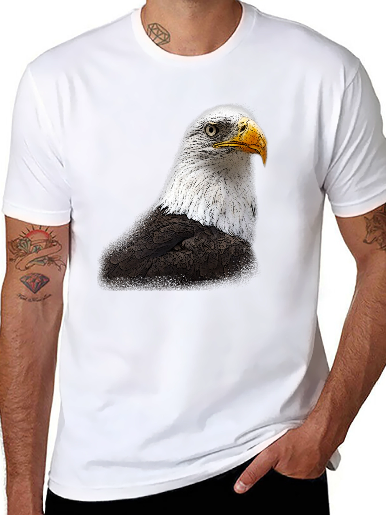 Black Bald Eagle Graphic T-Shirt view 8