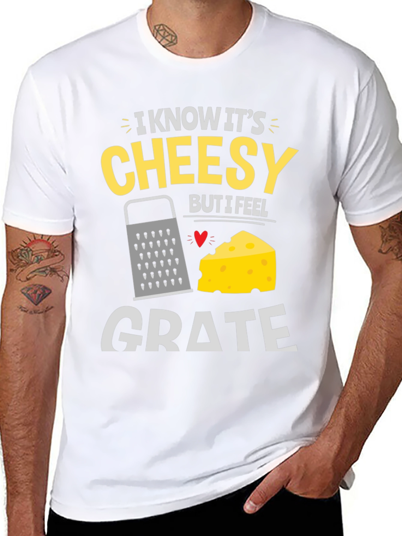 Black Cheesy Grate Humor Graphic Tee view 8