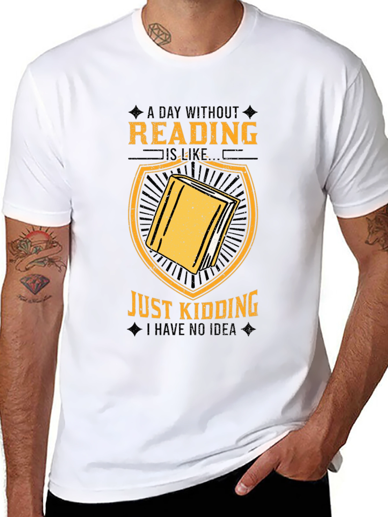 Black Funny Reading T-Shirt - A Day Without Reading view 8