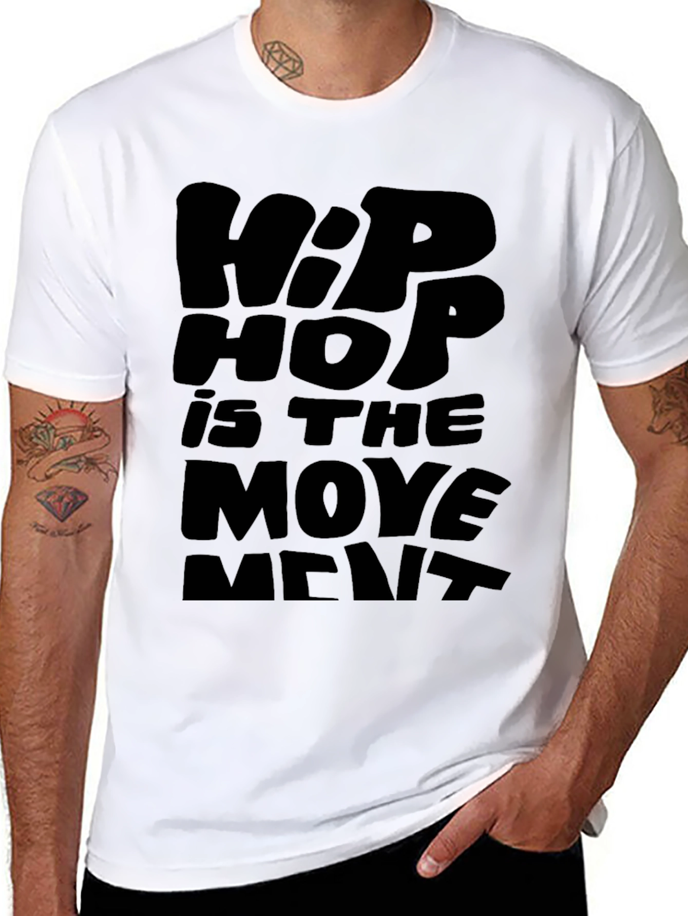 Black Hip Hop is the Movement Black T-Shirt view 8