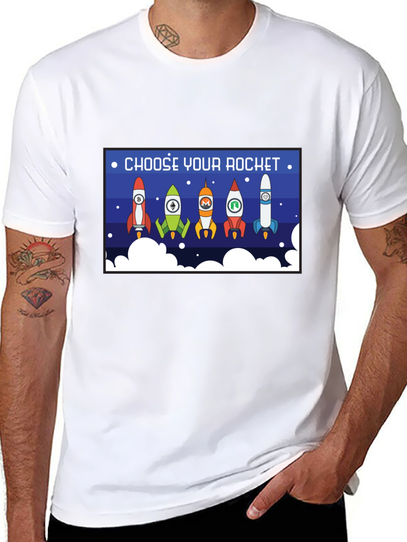 Black Choose Your Rocket Crypto T-Shirt view 8