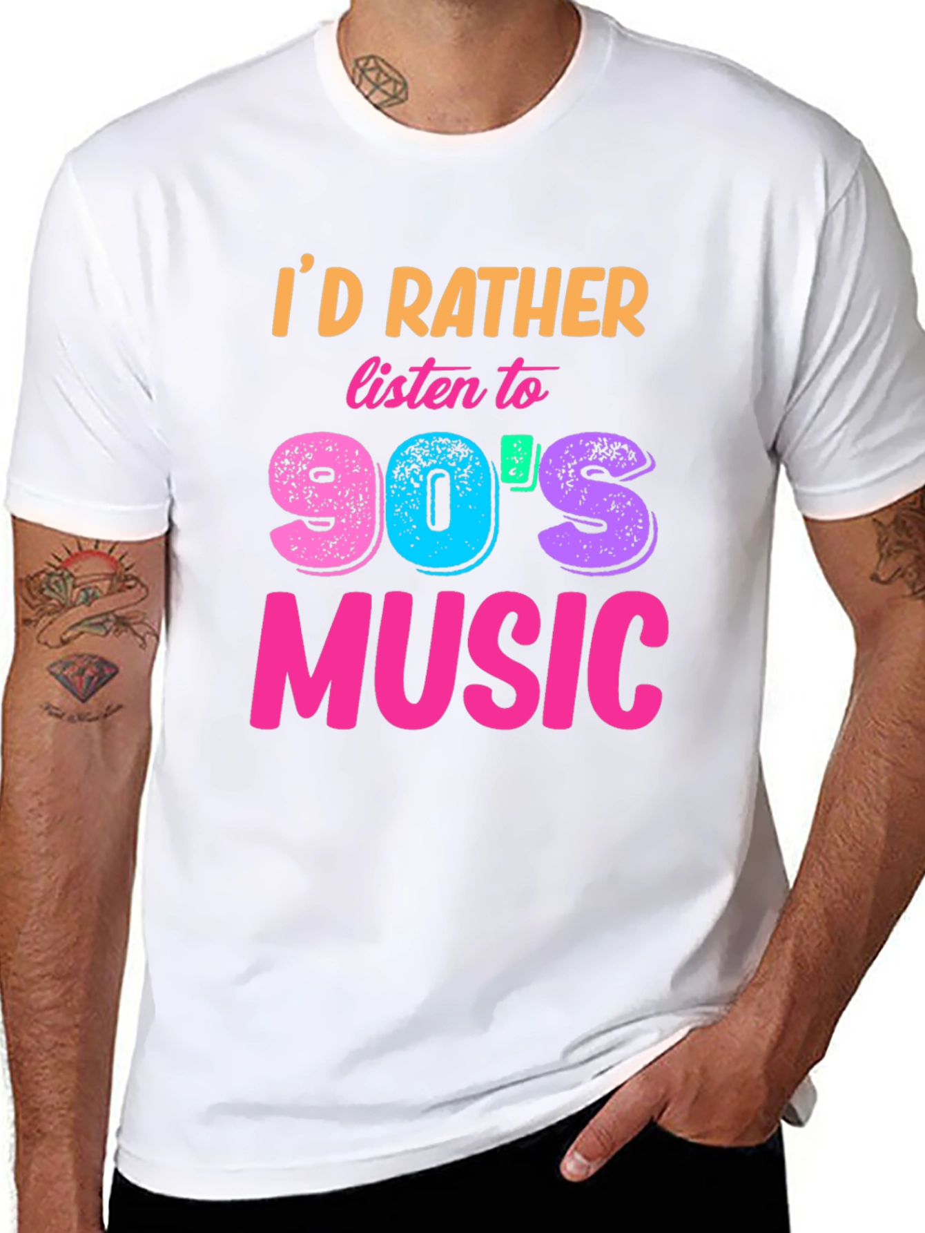Black 90s Music T-Shirt - Retro Style view 8