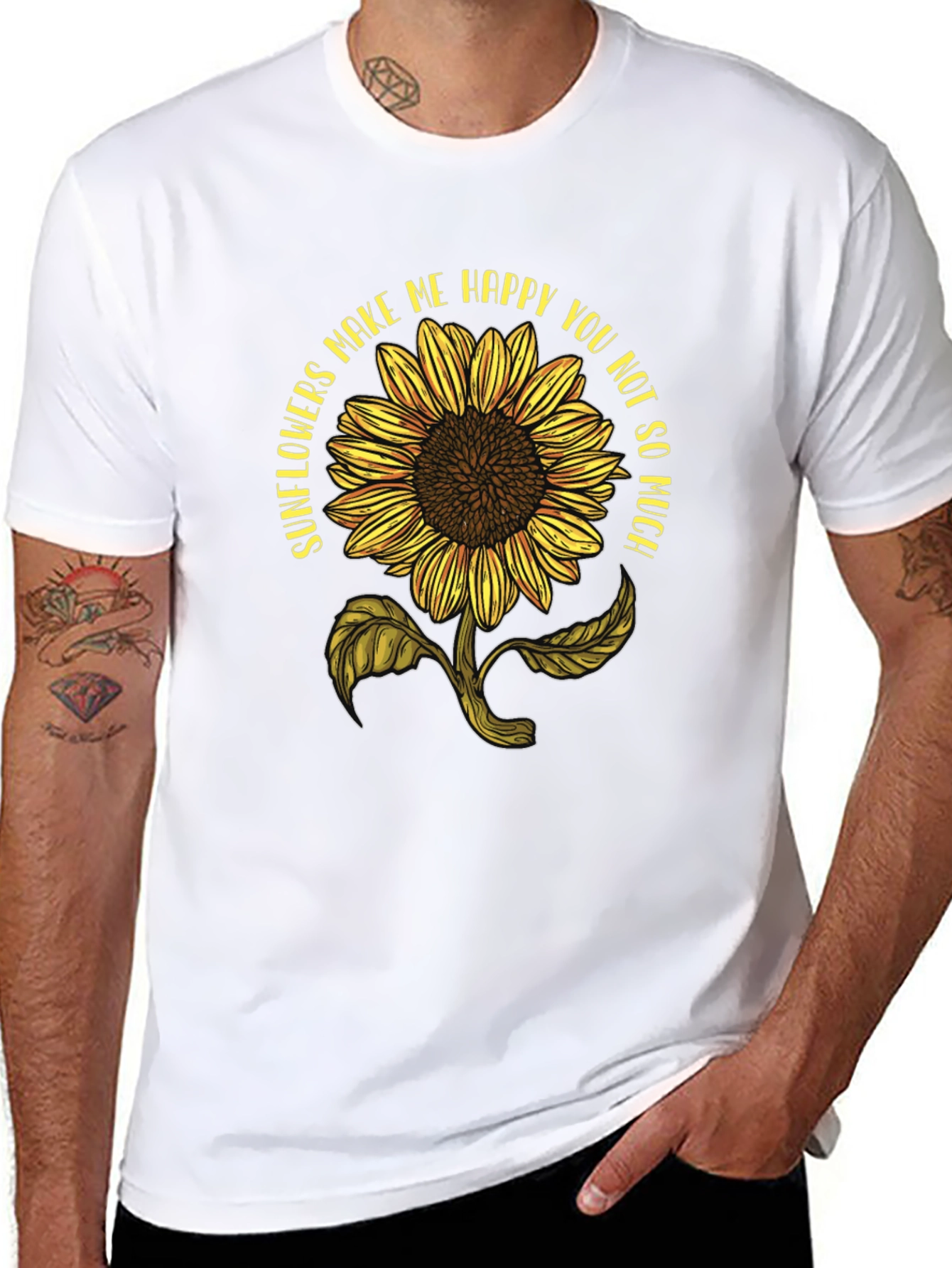 Black Sunflower Graphic Tee - Makes Me Happy view 8