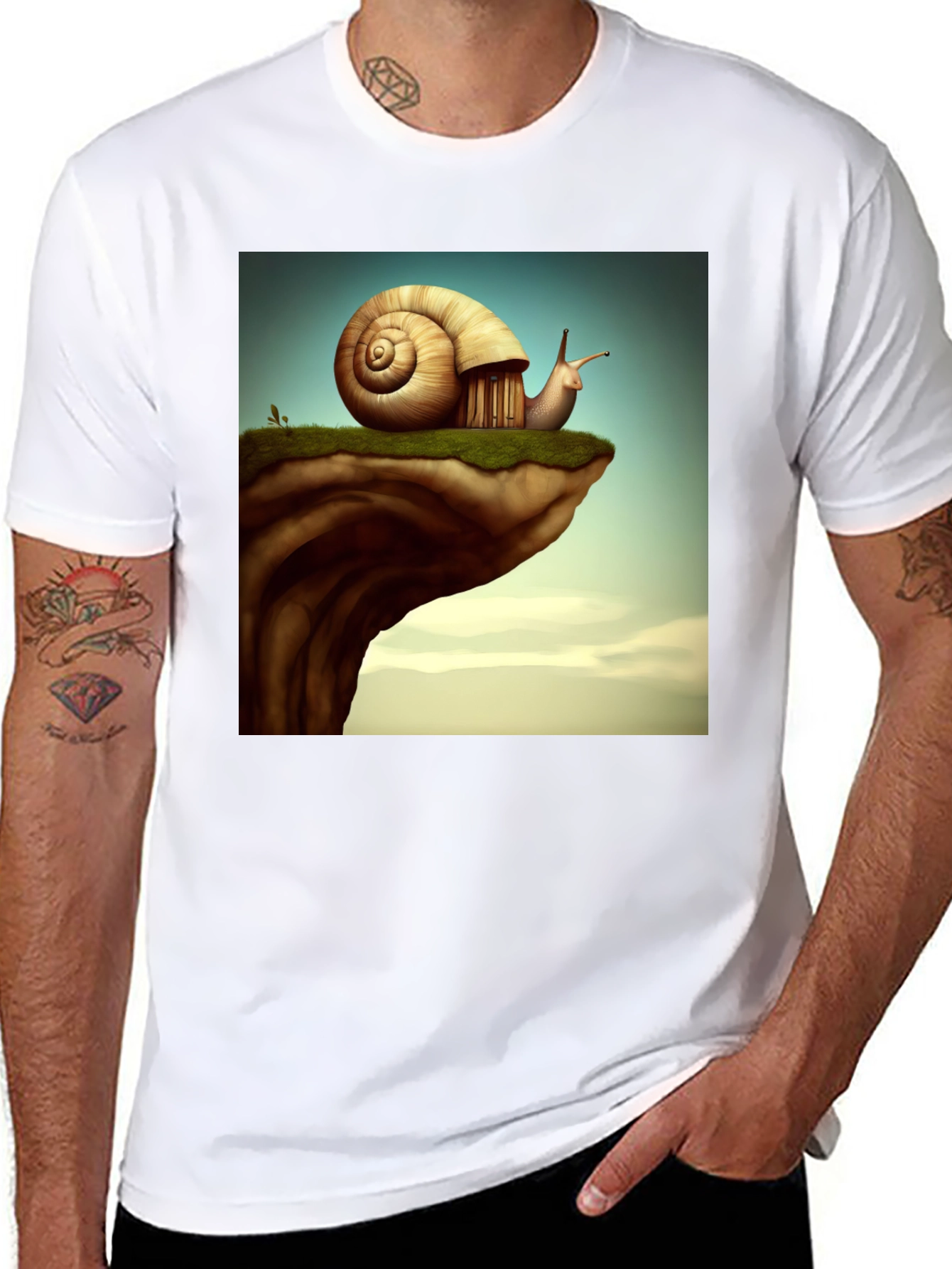 Black Snail House Cliff Edge T-Shirt view 8