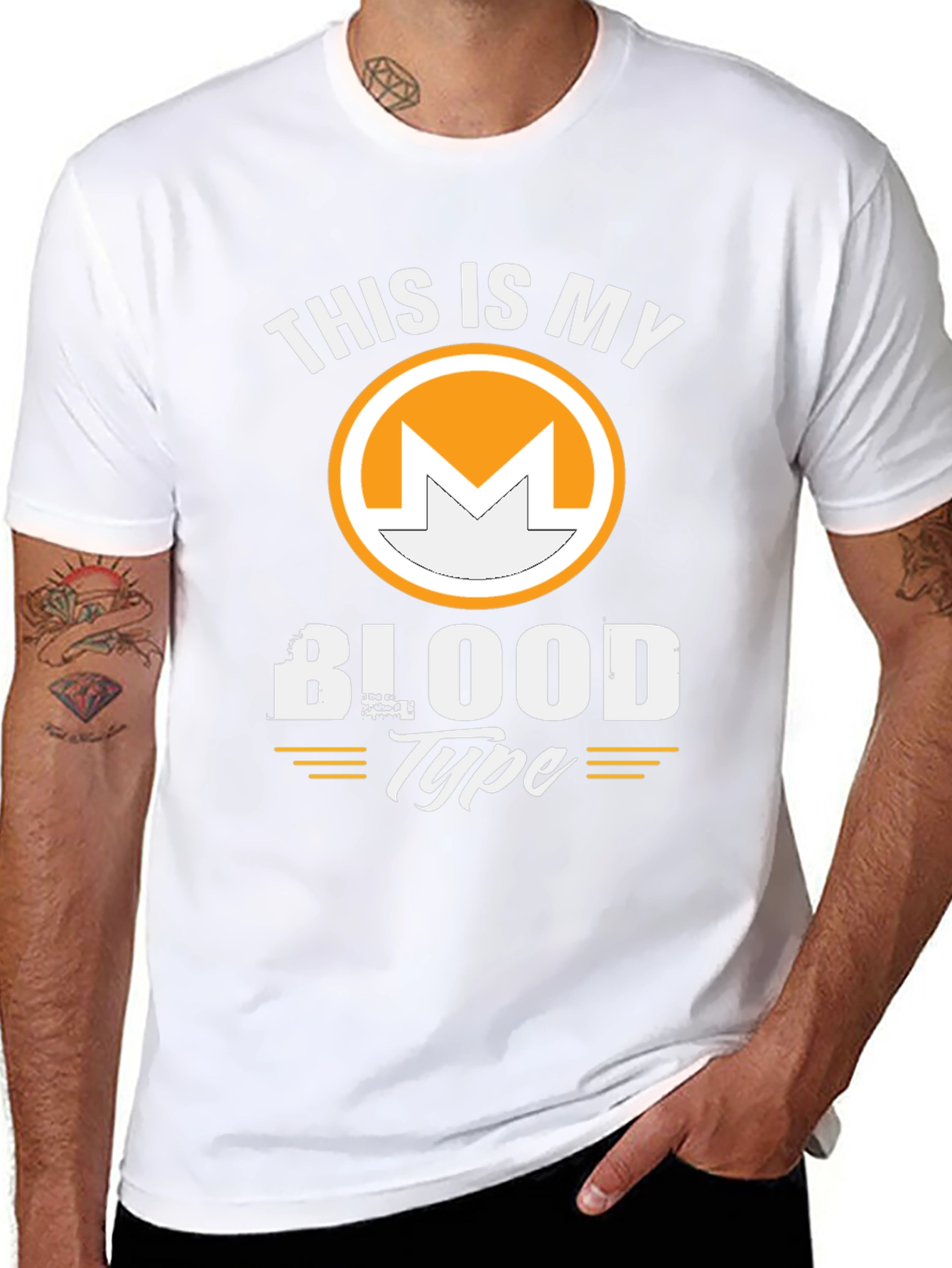 Black Monero Blood Type T-Shirt - Crypto Fan Apparel view 8